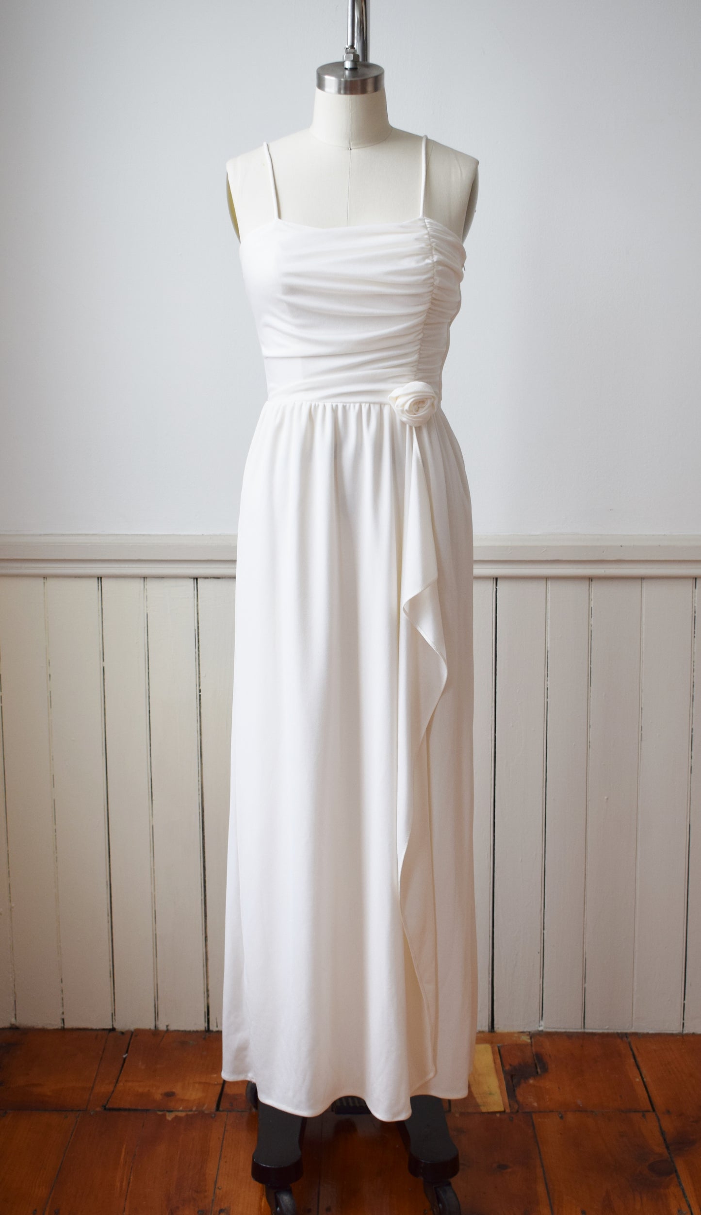 1970s Cream Knit Wrap Dress | XS