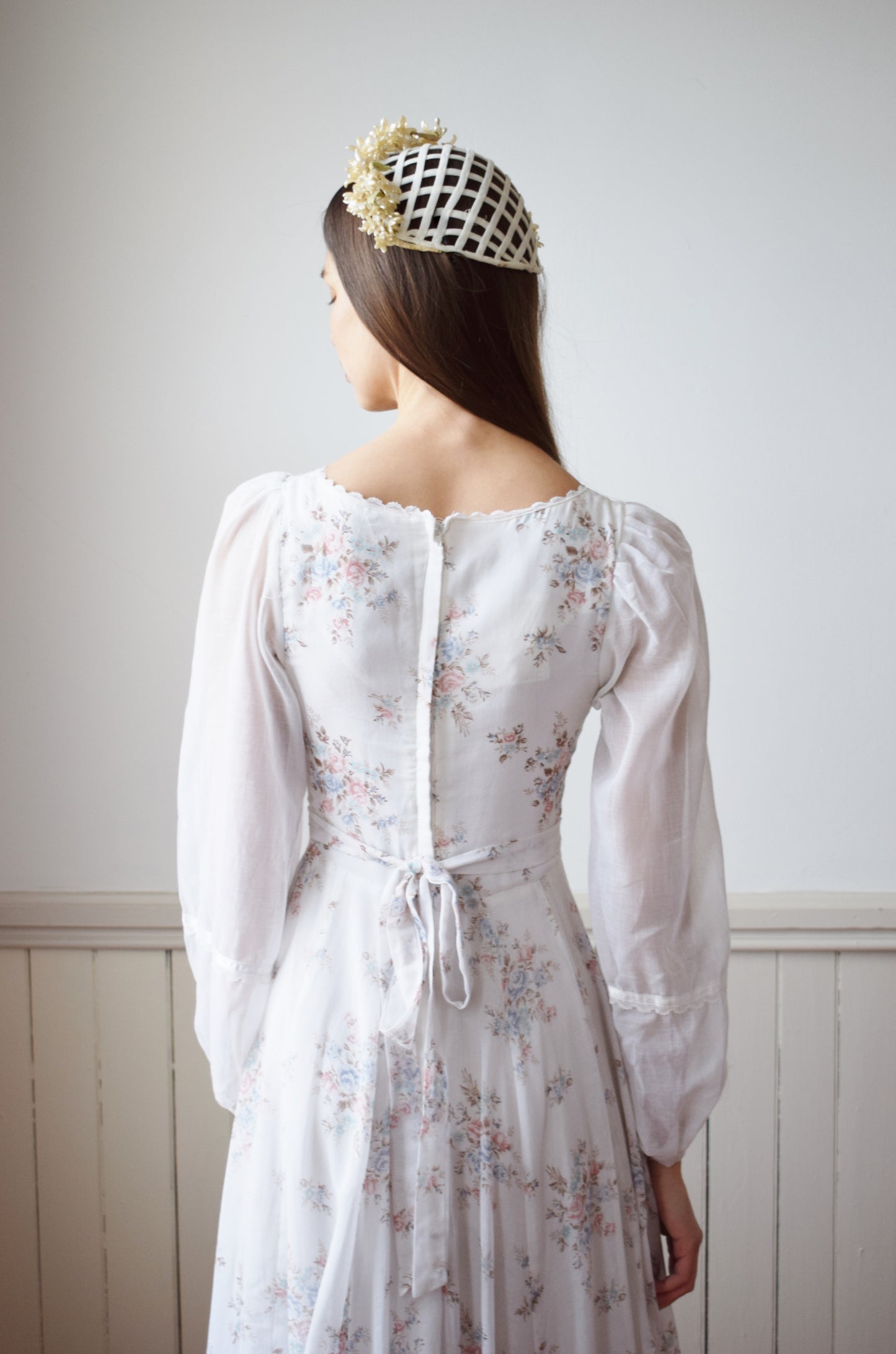 1970s Gunne Sax Gown | Antique Floral | XS/S
