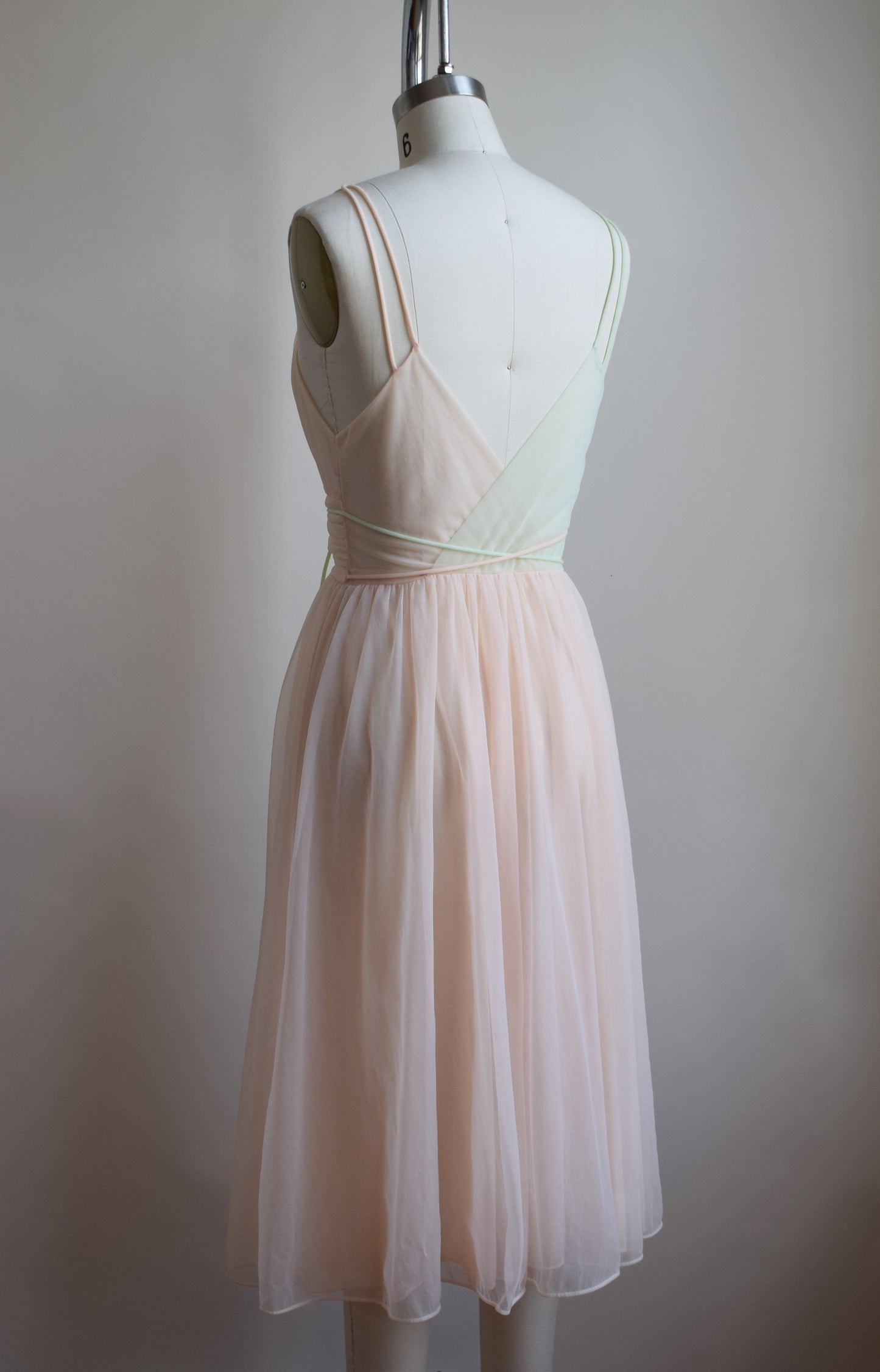 1960s Two-Tone Sherbert Nylon Dress | XS/S