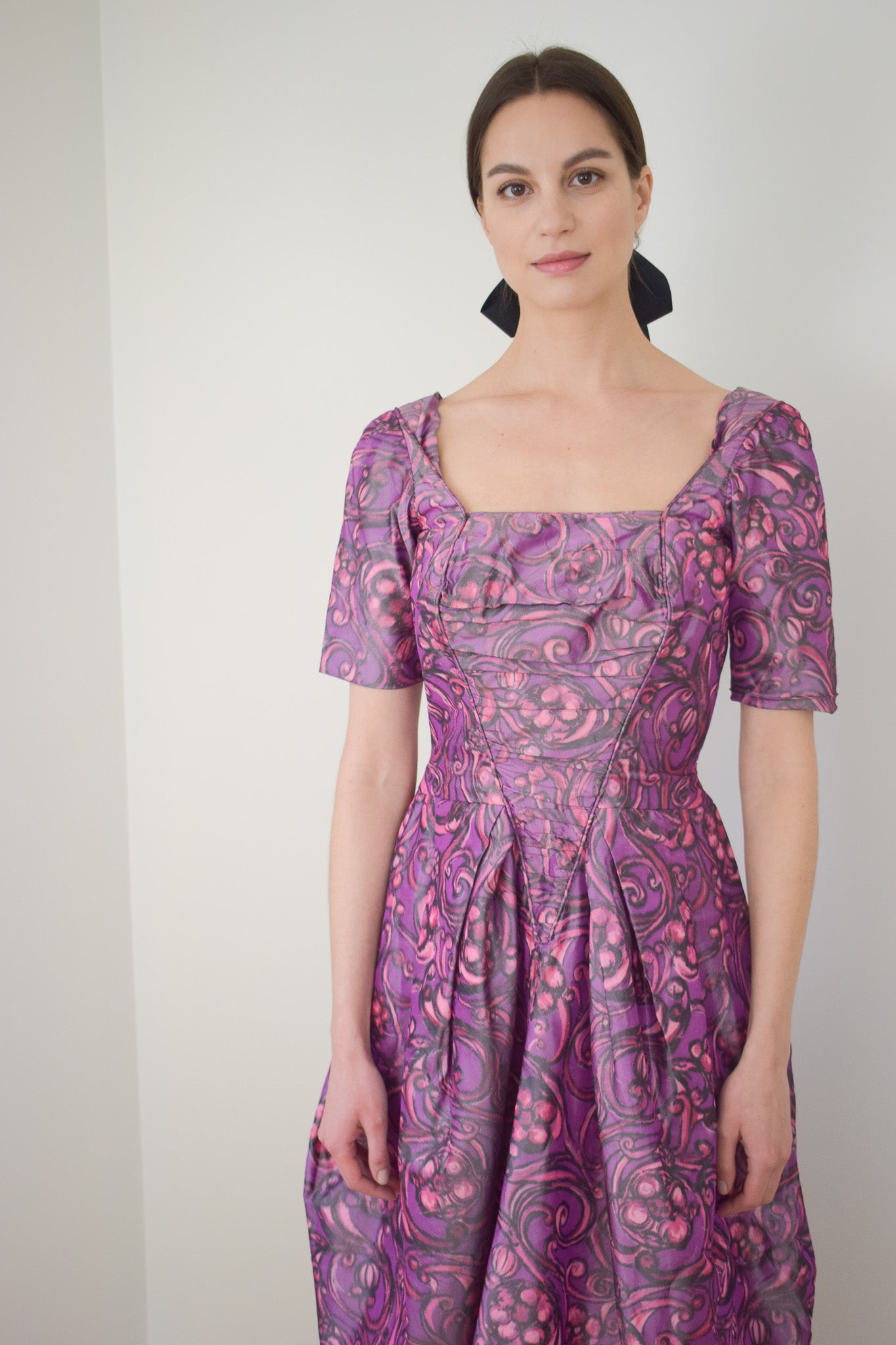1960s Silk Taffeta Party Dress by Elis Porter | S