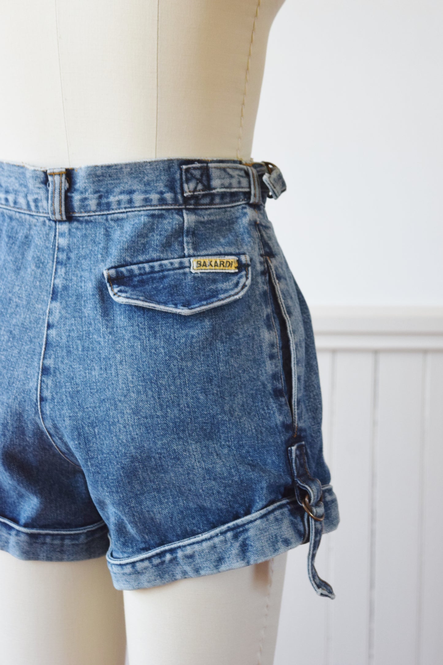 Denim Buckle Shorts by Bakardi | 1980s | S/M