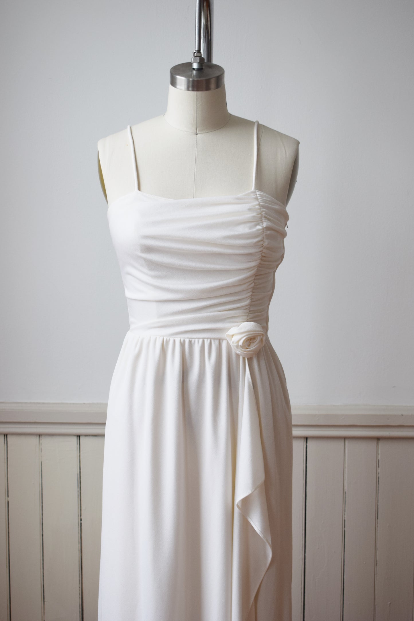 1970s Cream Knit Wrap Dress | XS