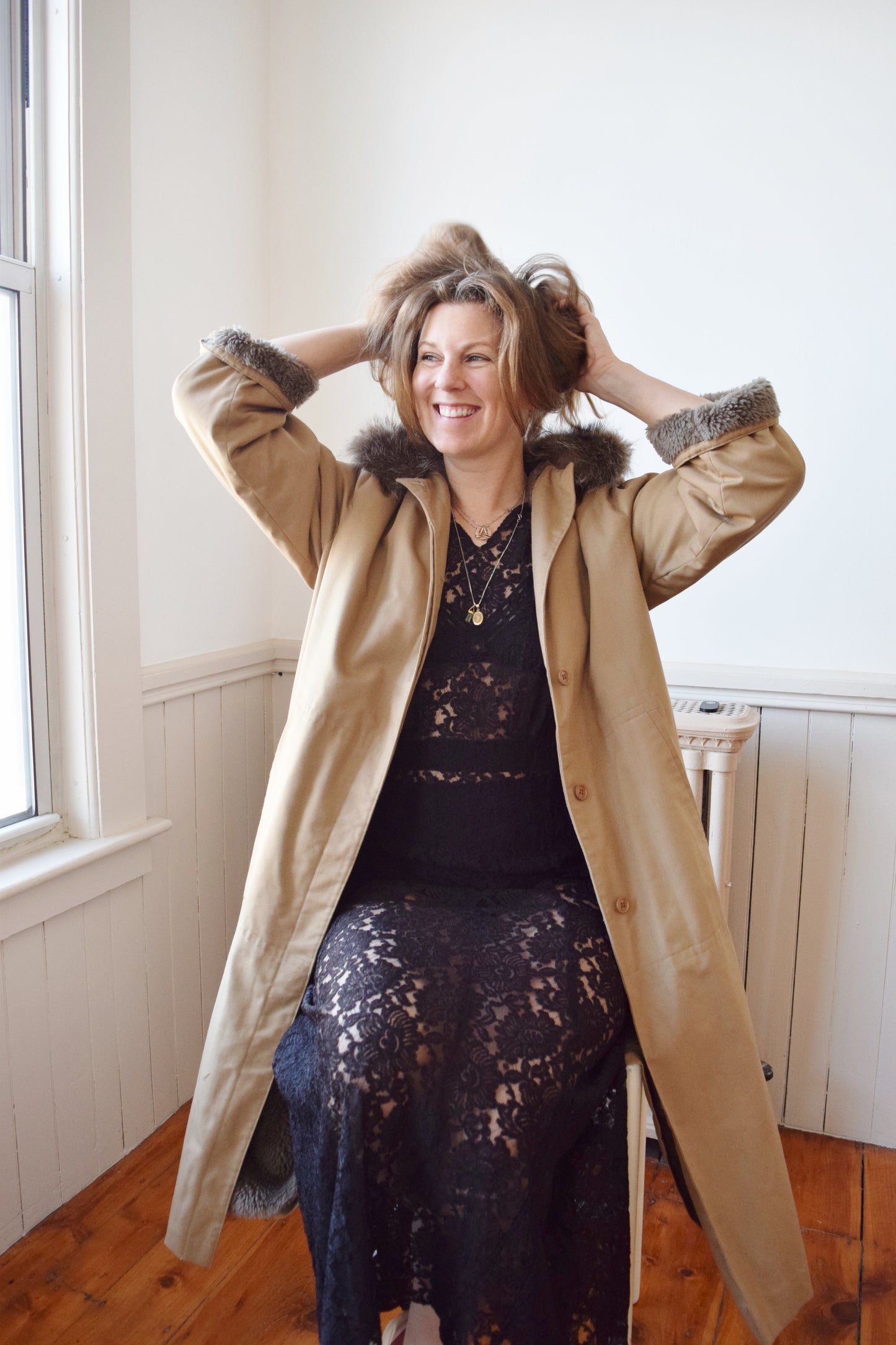 1970s Bonnie Cashin Fleece Lined Trench | M