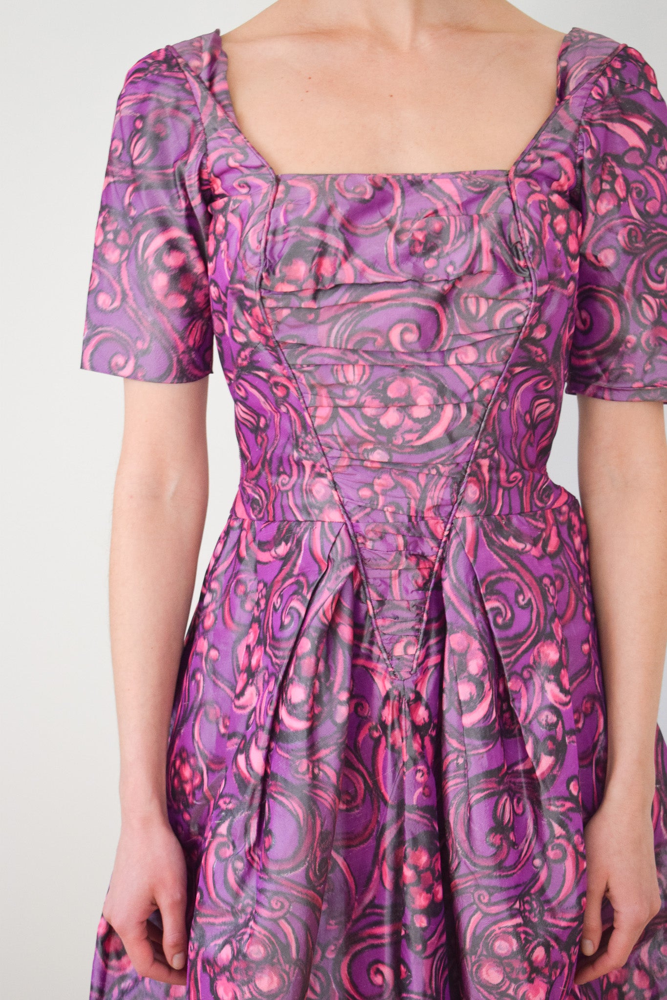 1960s Silk Taffeta Party Dress by Elis Porter | S
