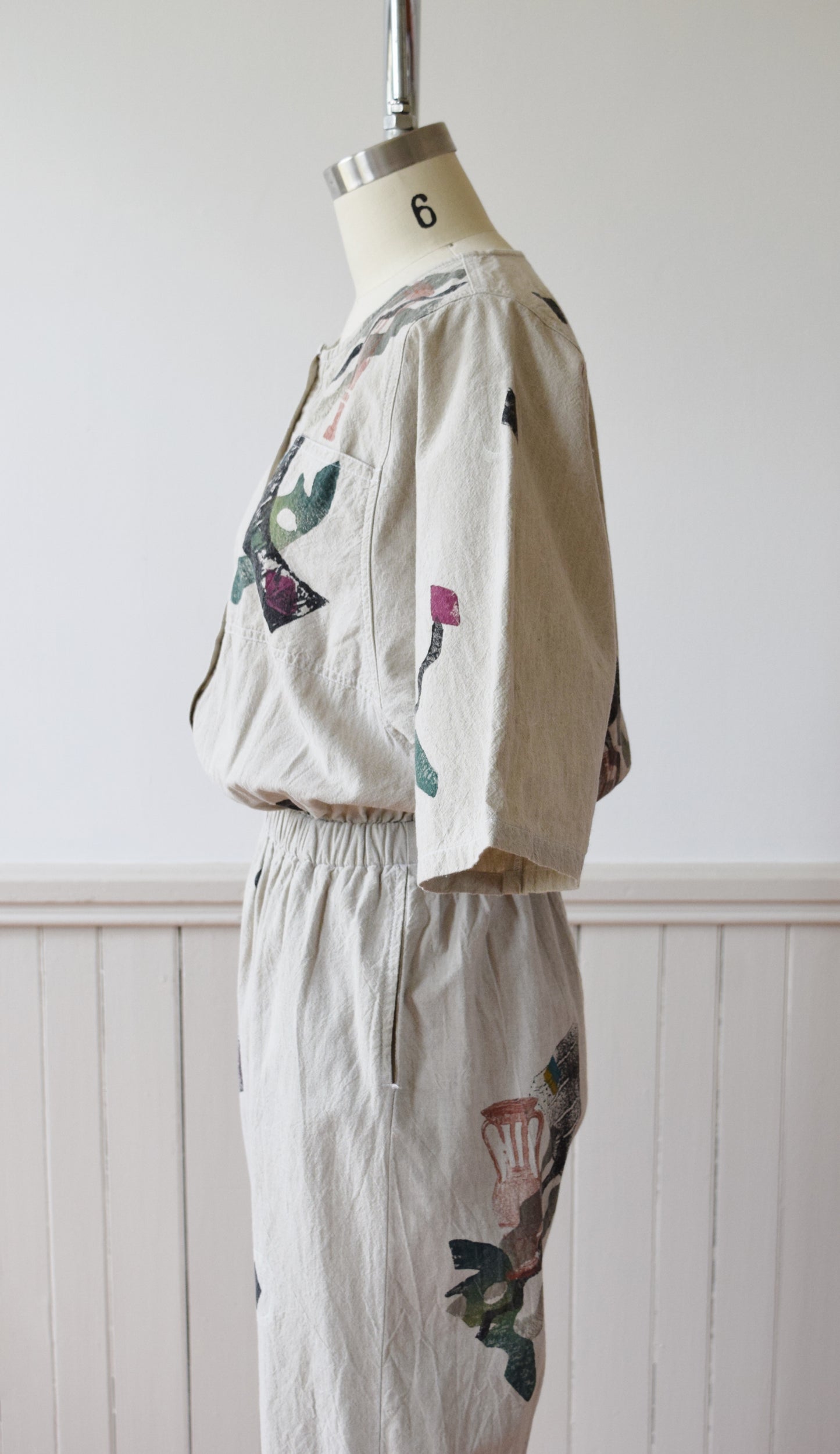 Hand Painted Play + Jump Suit by Alegre | 1980s | S/M