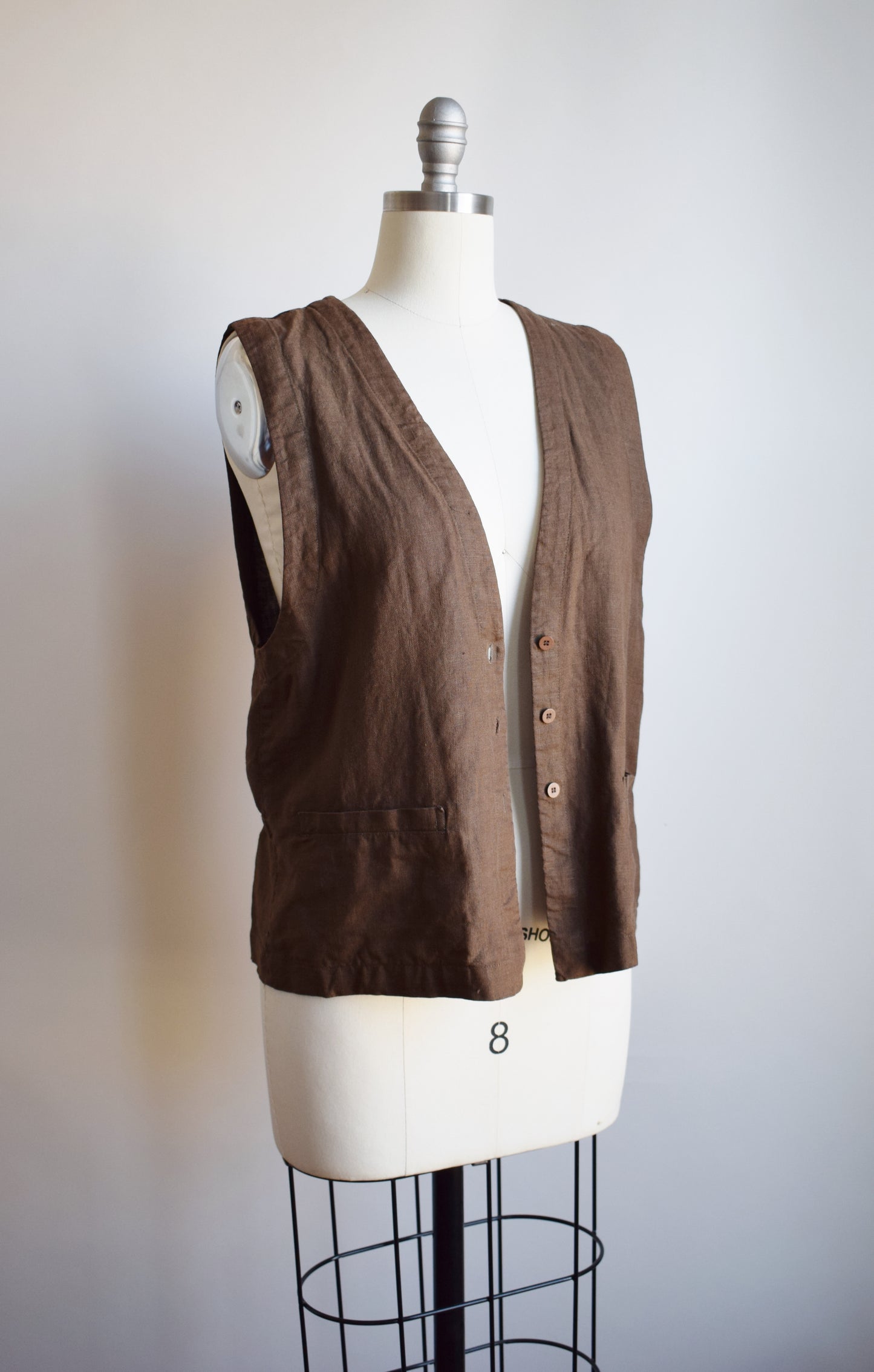 Vintage Eileen Fisher Linen Vest | M