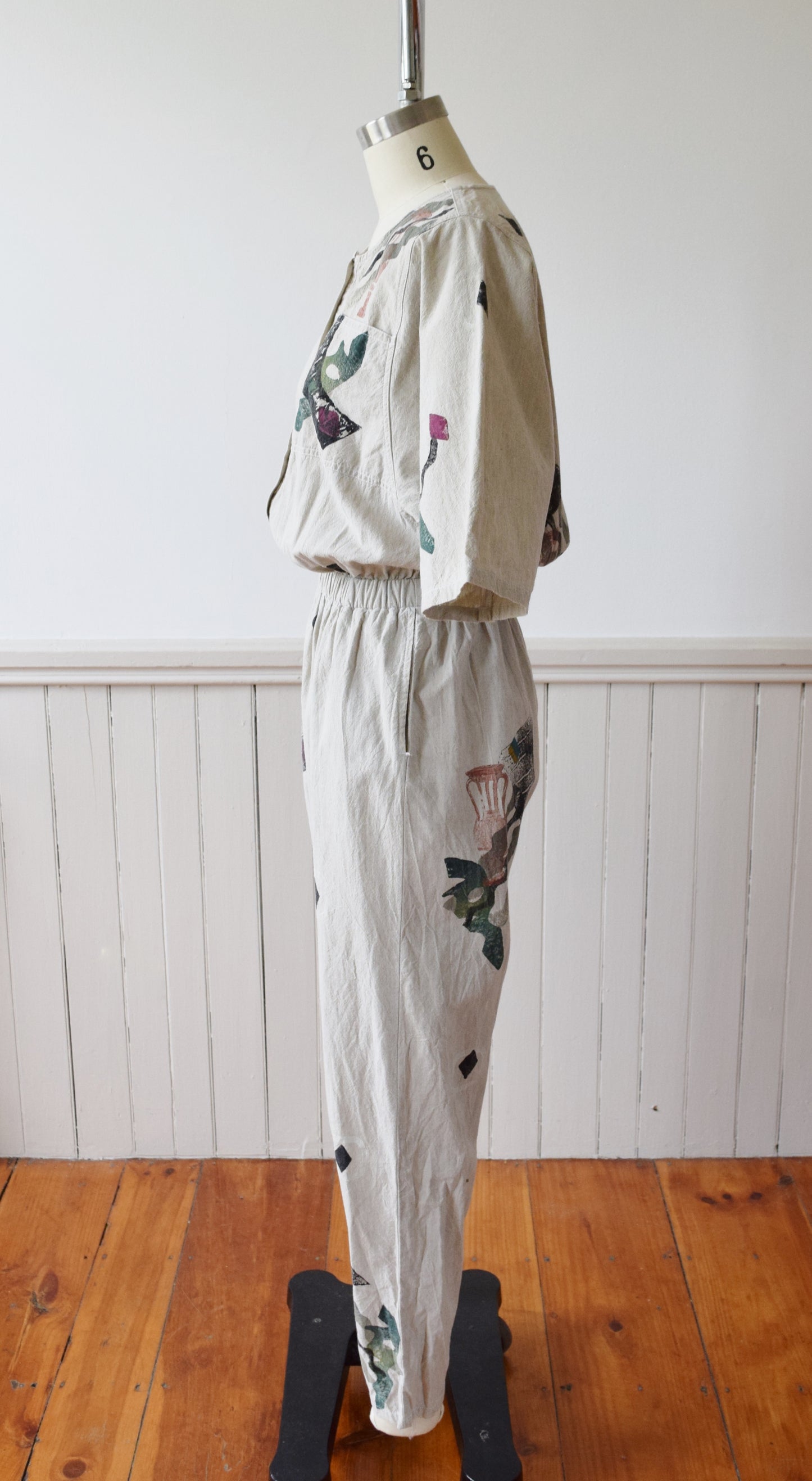 Hand Painted Play + Jump Suit by Alegre | 1980s | S/M