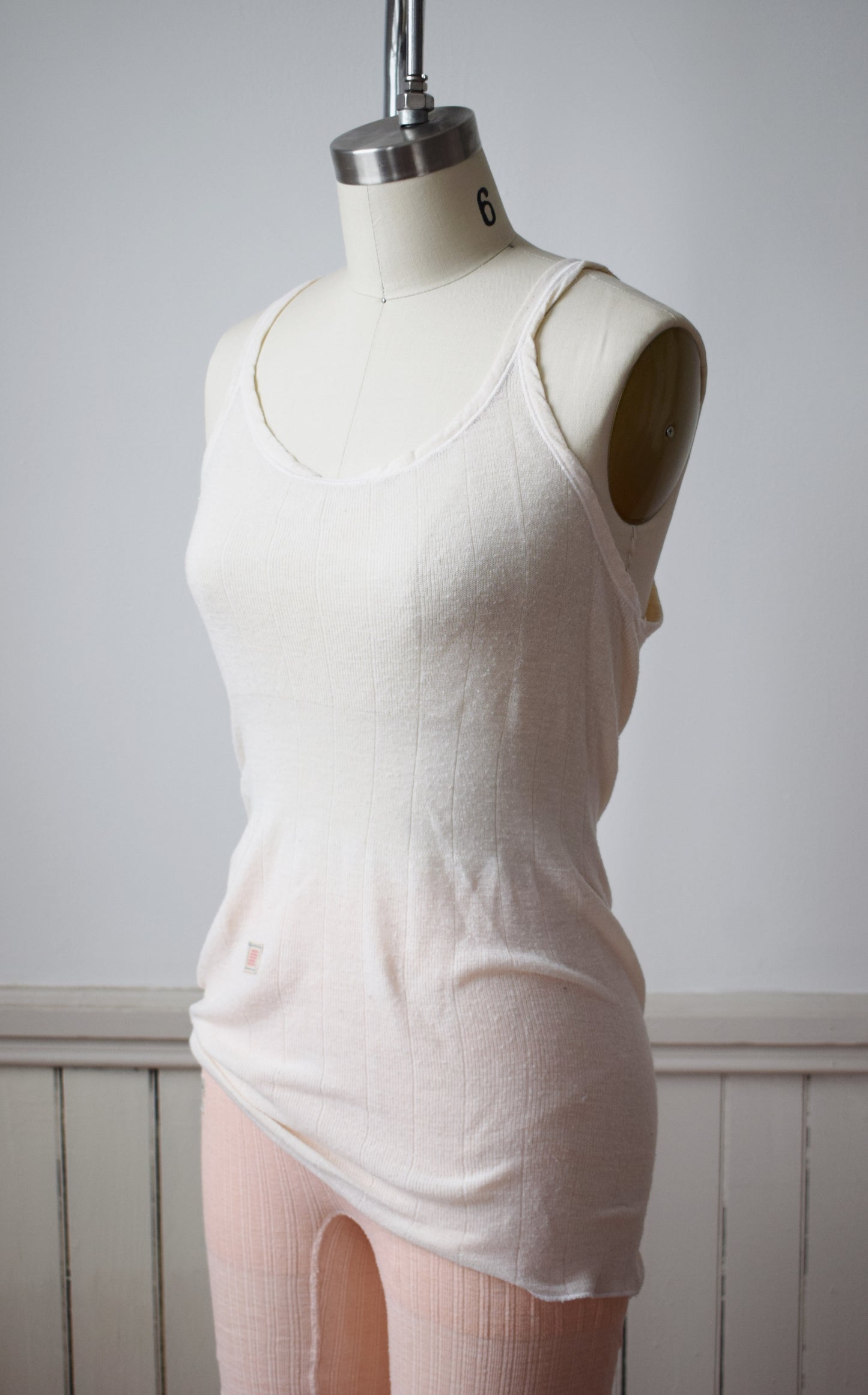 1940s Cream Knit Tank Top | One Patch | M/L