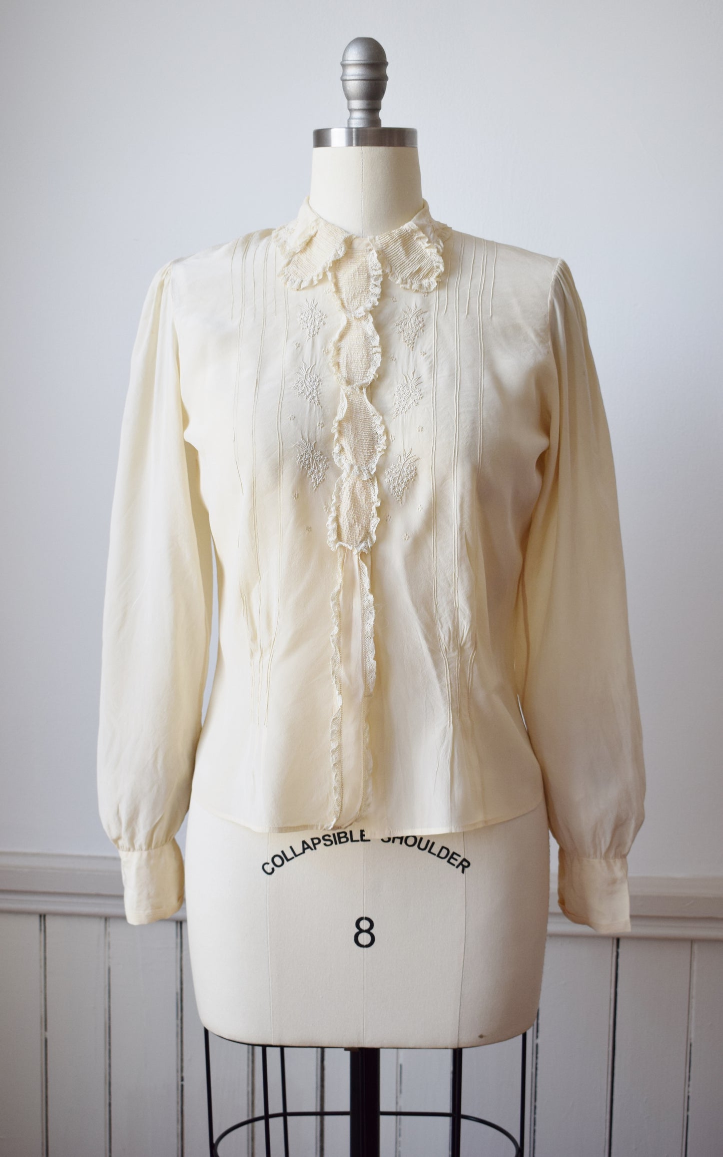 1930s/40s Silk Blouse | M
