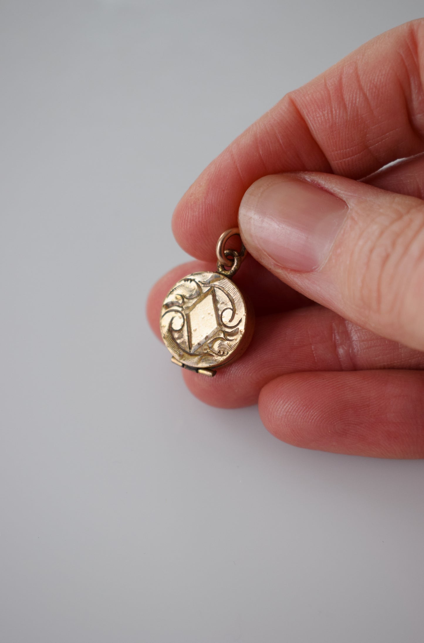 Petite Antique Gold Fill Locket | "ANL"