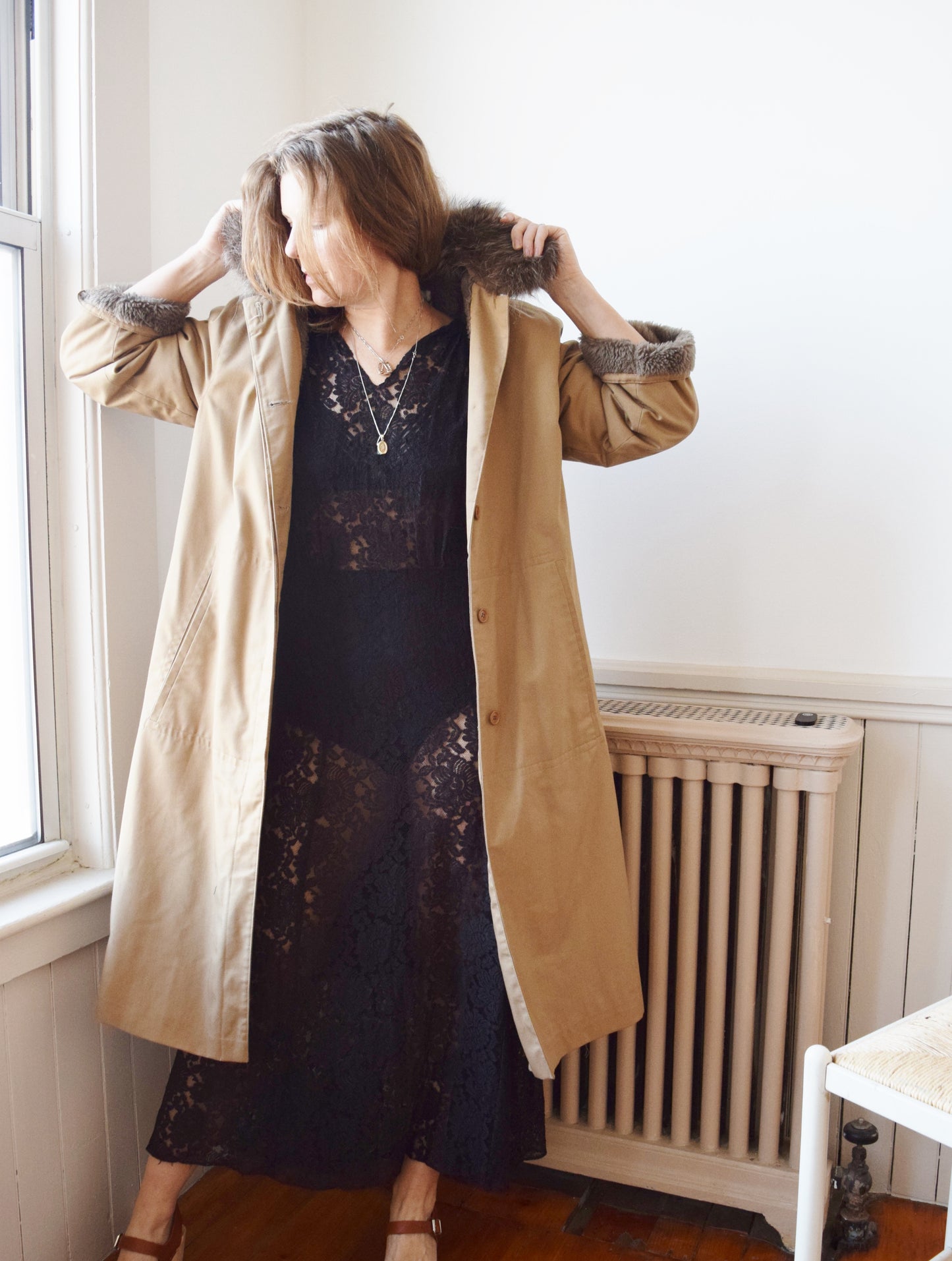 1970s Bonnie Cashin Fleece Lined Trench | M