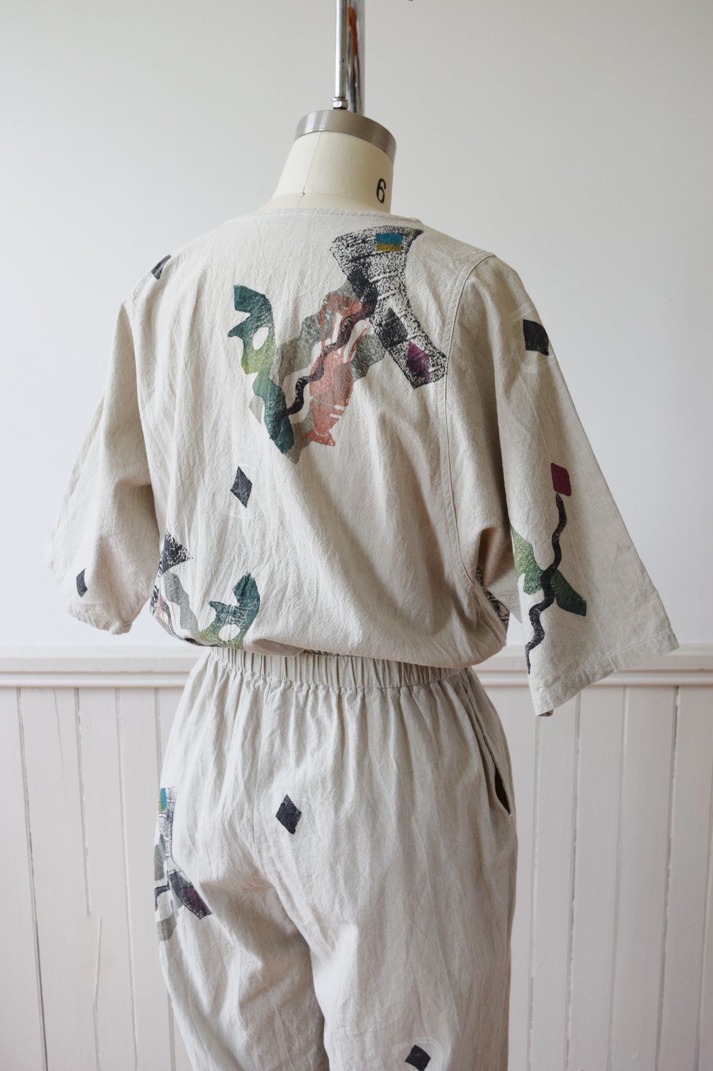 Hand Painted Play + Jump Suit by Alegre | 1980s | S/M
