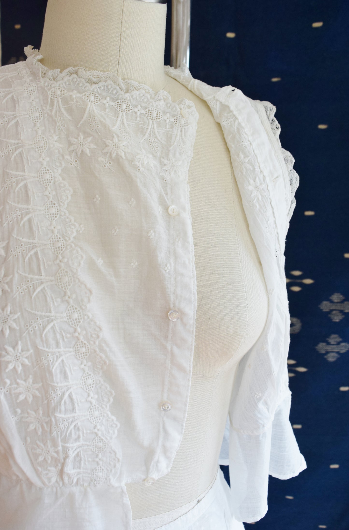 Antique Embroidered Cotton Blouse
