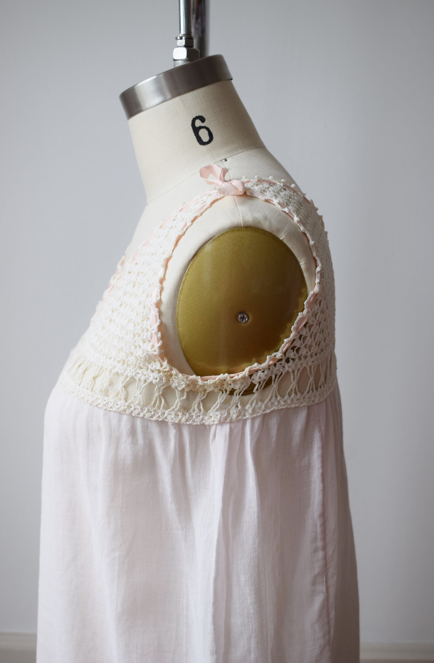 Antique Cotton and Crochet Top | XS/S