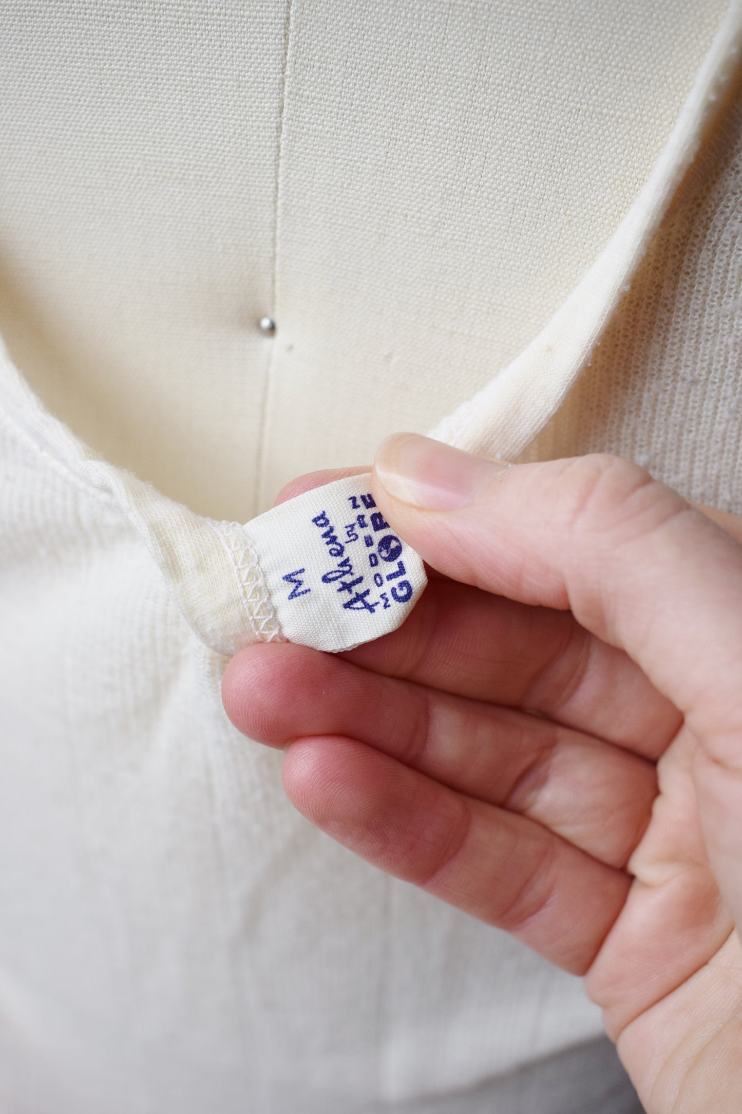 1940s Cream Knit Tank Top | One Patch | M/L