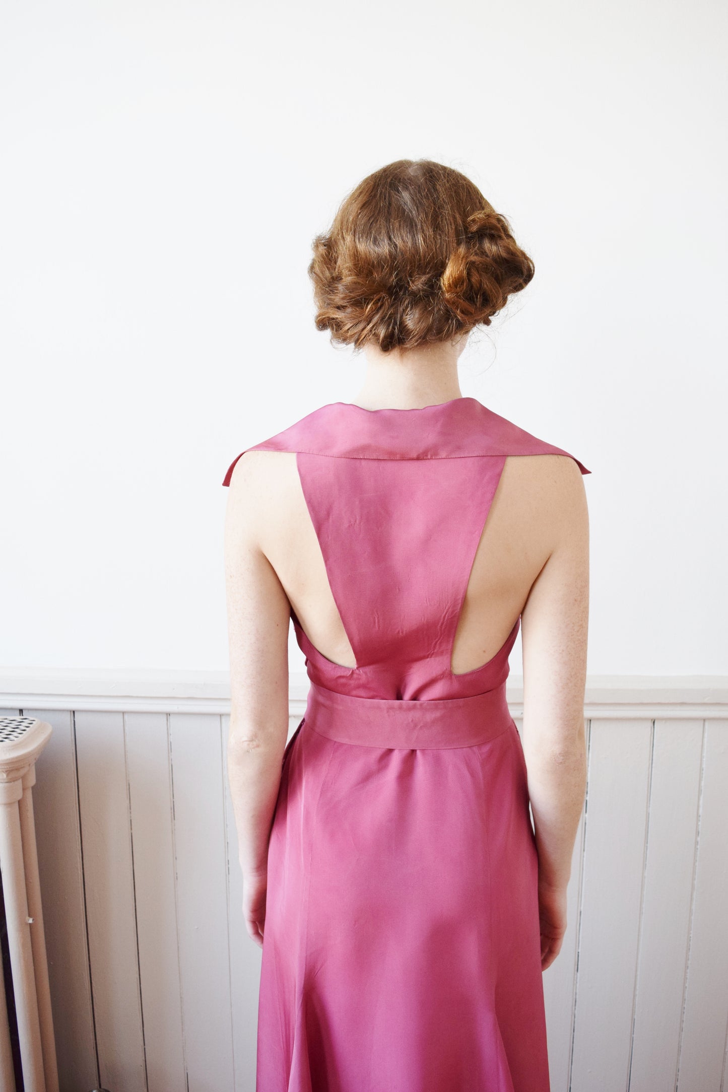 1930s 3 Piece Pink Taffeta Gown | XXS/XS
