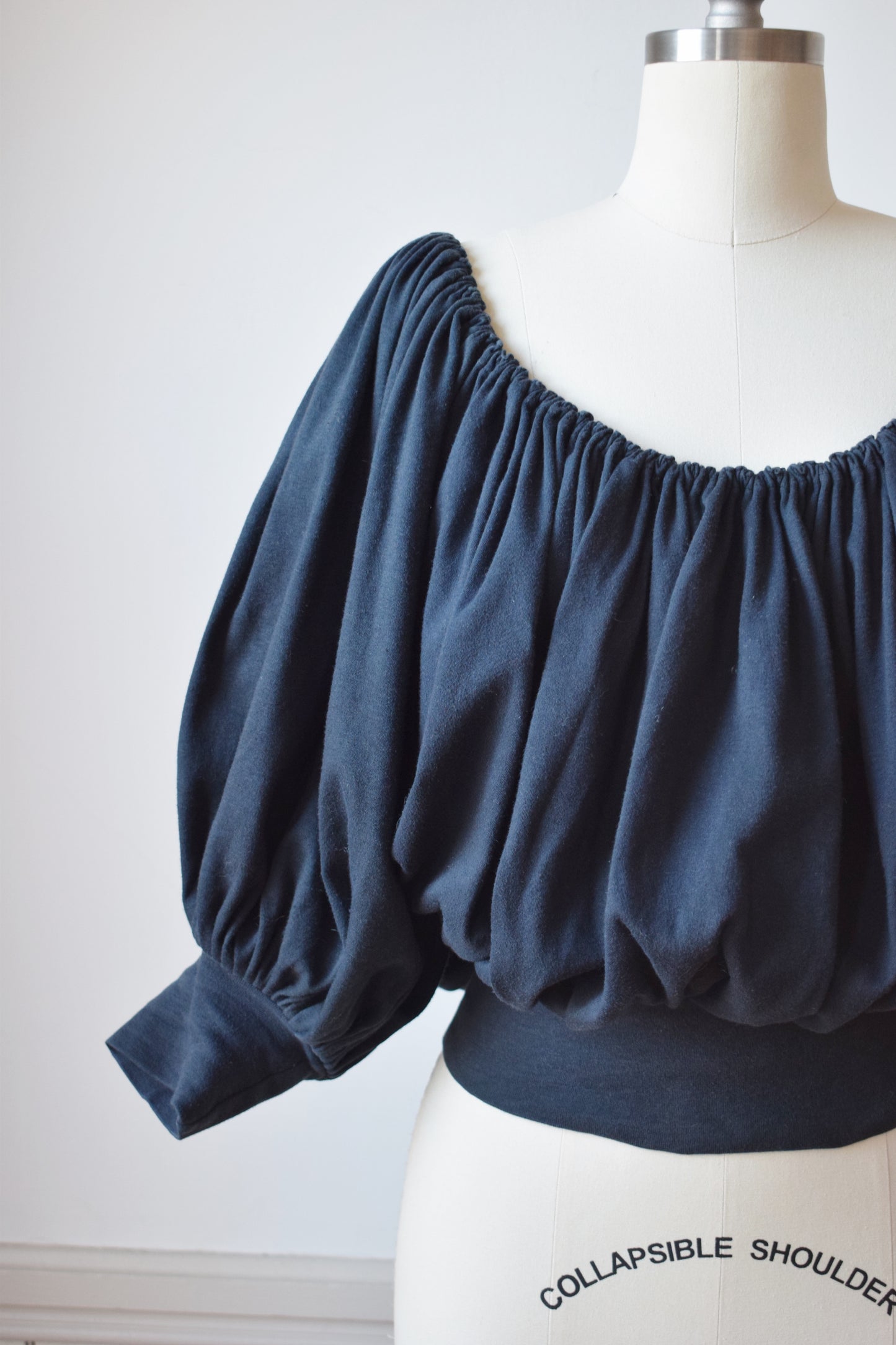 80s Draped Jersey Top by Norma Kamali | S/M