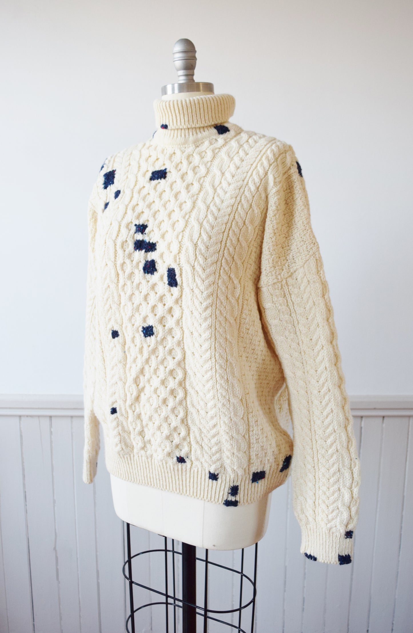 Make-Do Wool Sweater | Irish Cableknit with Custom Mends