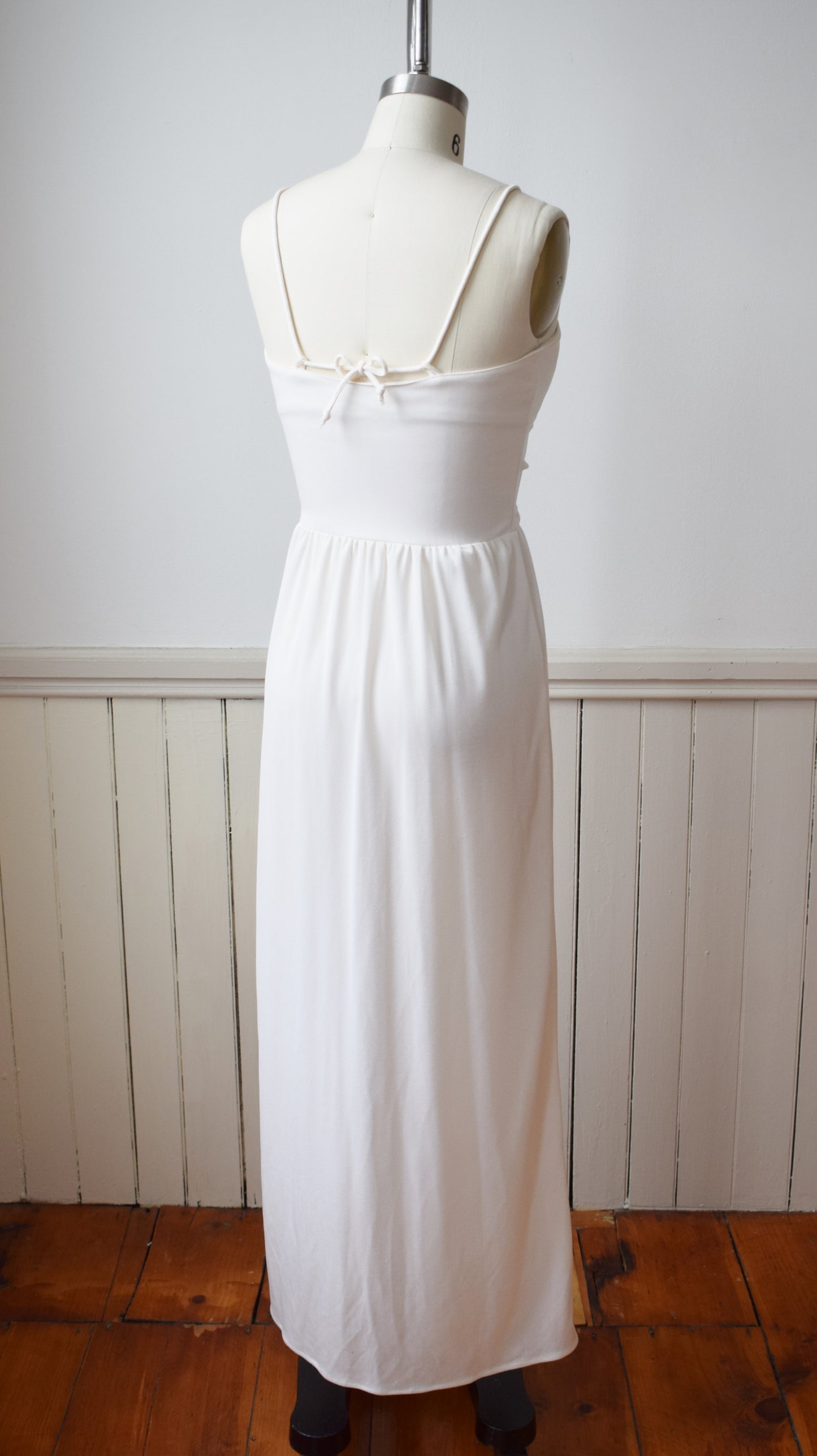 1970s Cream Knit Wrap Dress | XS