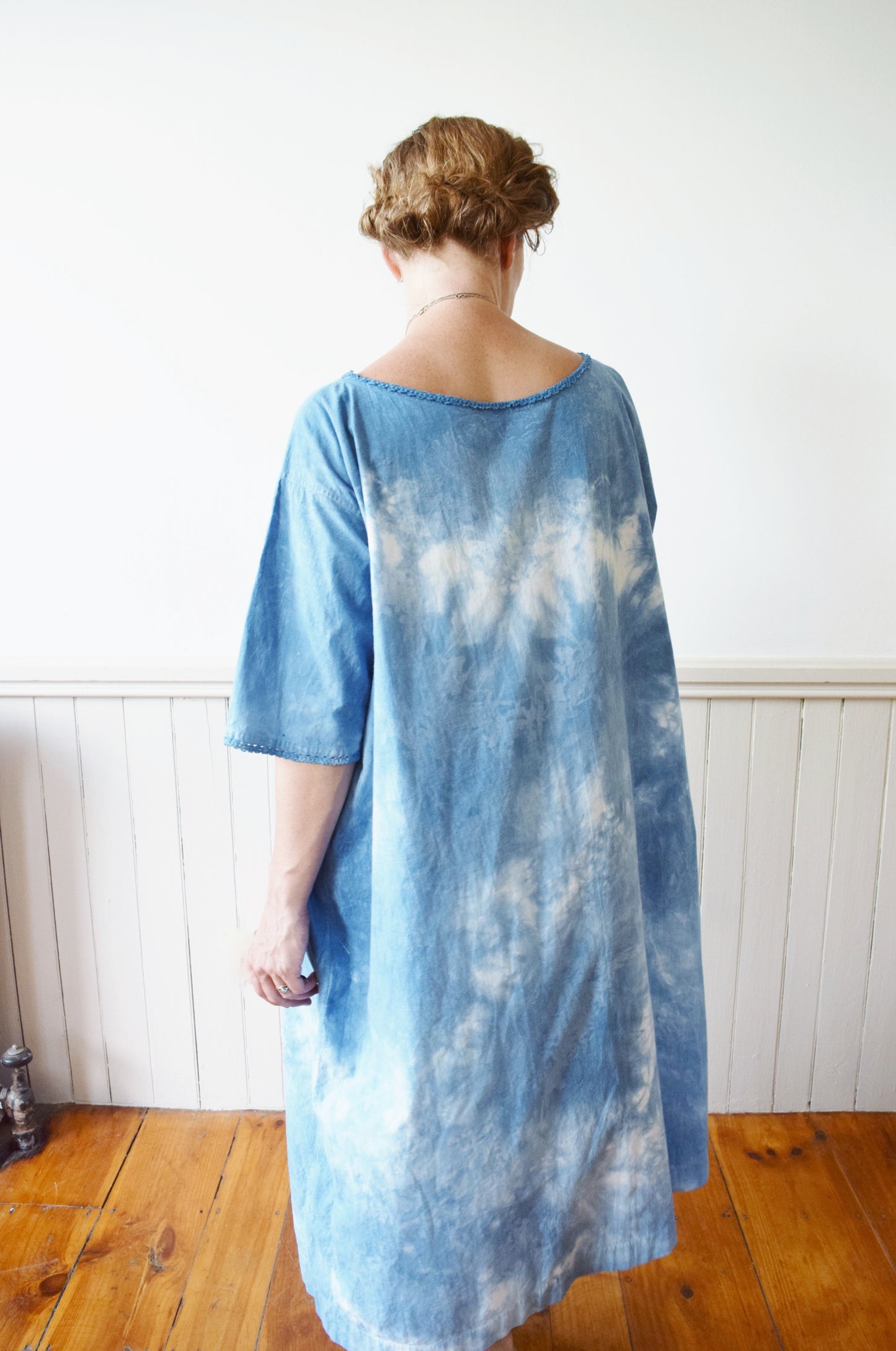 Indigo Dyed Cloud Dress | Antique | OS