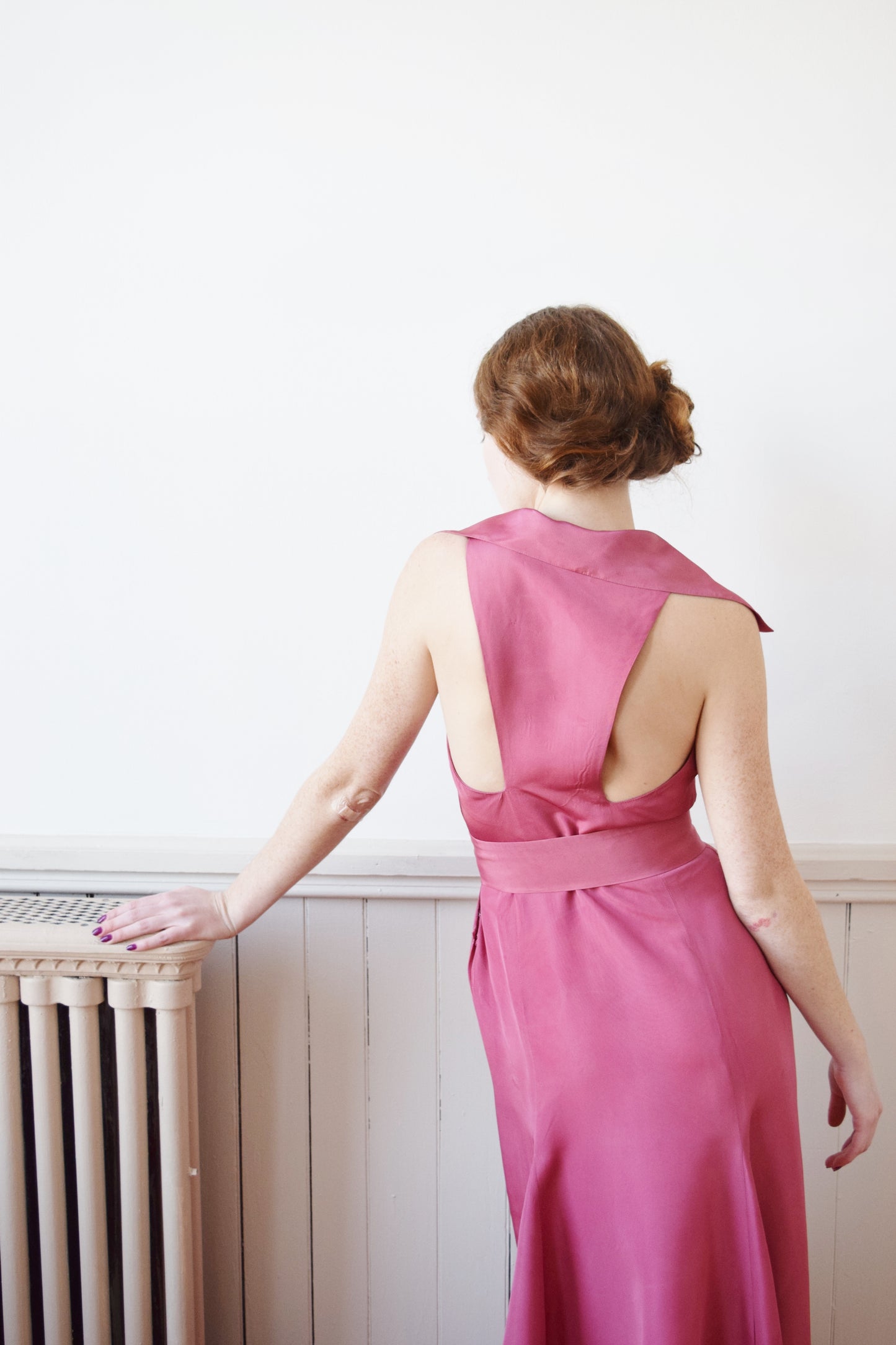 1930s 3 Piece Pink Taffeta Gown | XXS/XS