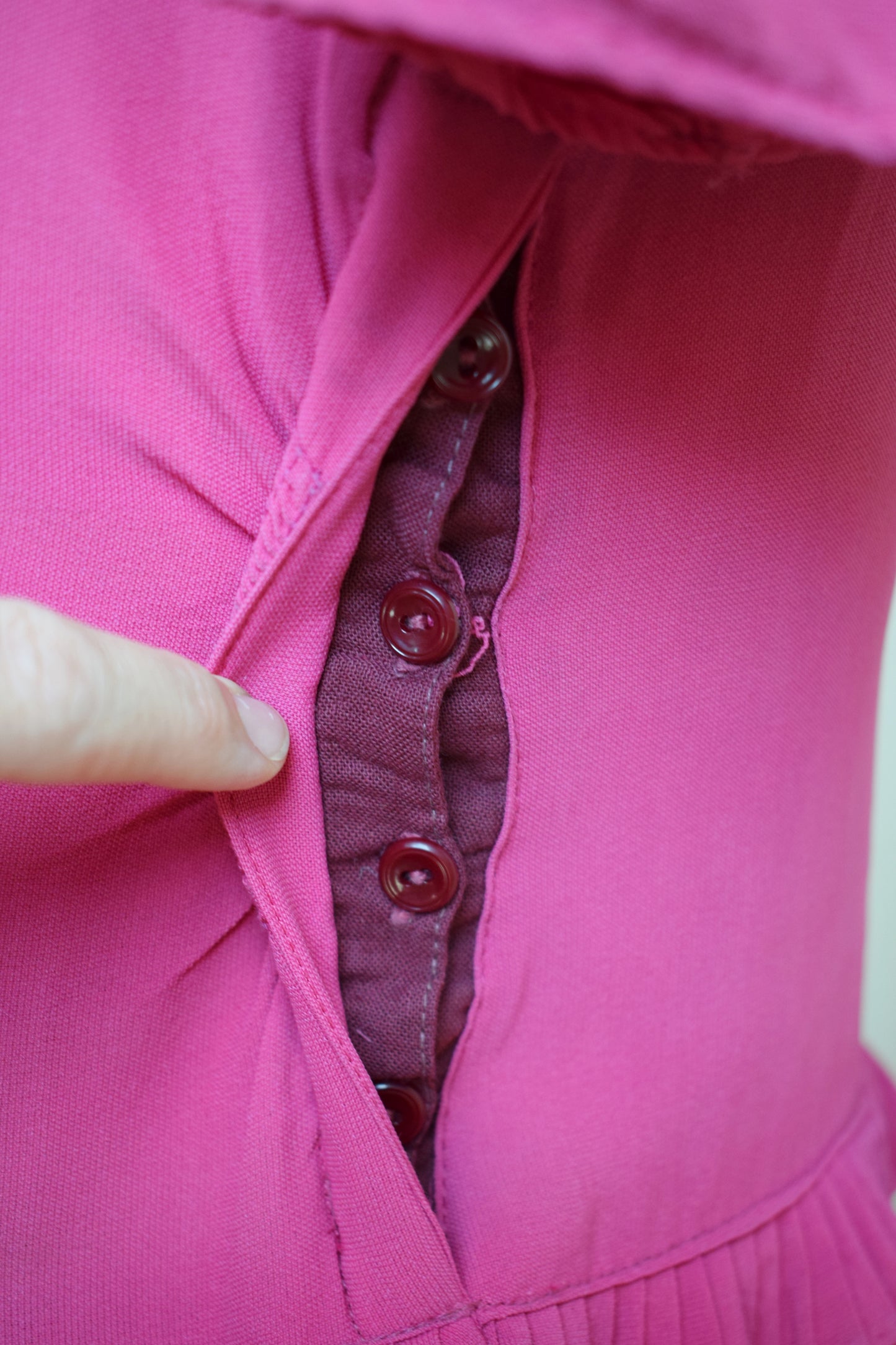 1940s Magenta Heart Dress | wounded bird