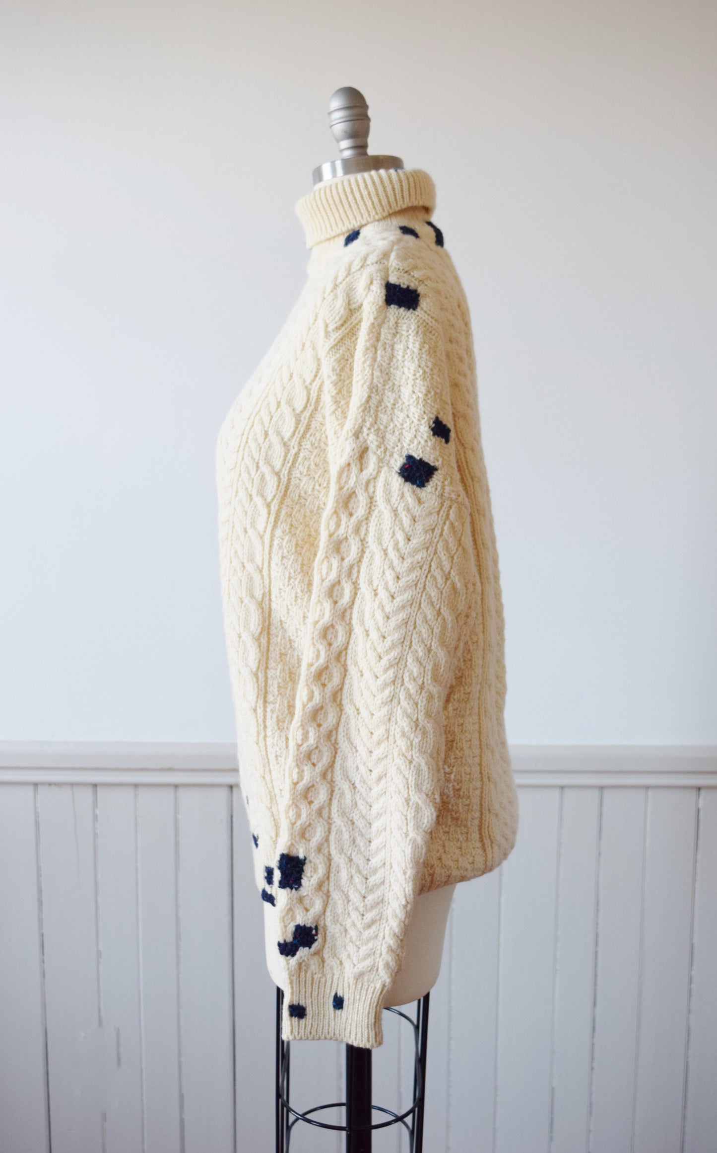 Make-Do Wool Sweater | Irish Cableknit with Custom Mends