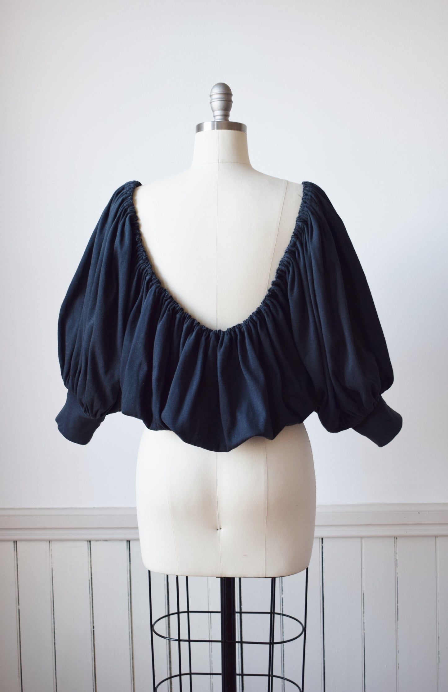 80s Draped Jersey Top by Norma Kamali | S/M