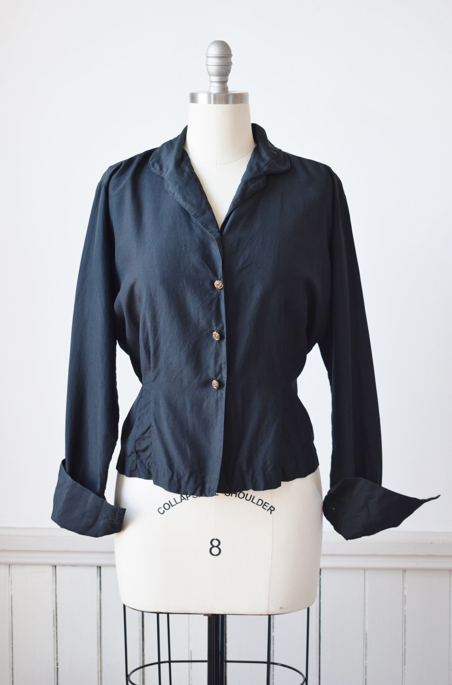 1950s/60s Silk Blouse | L | wounded bird