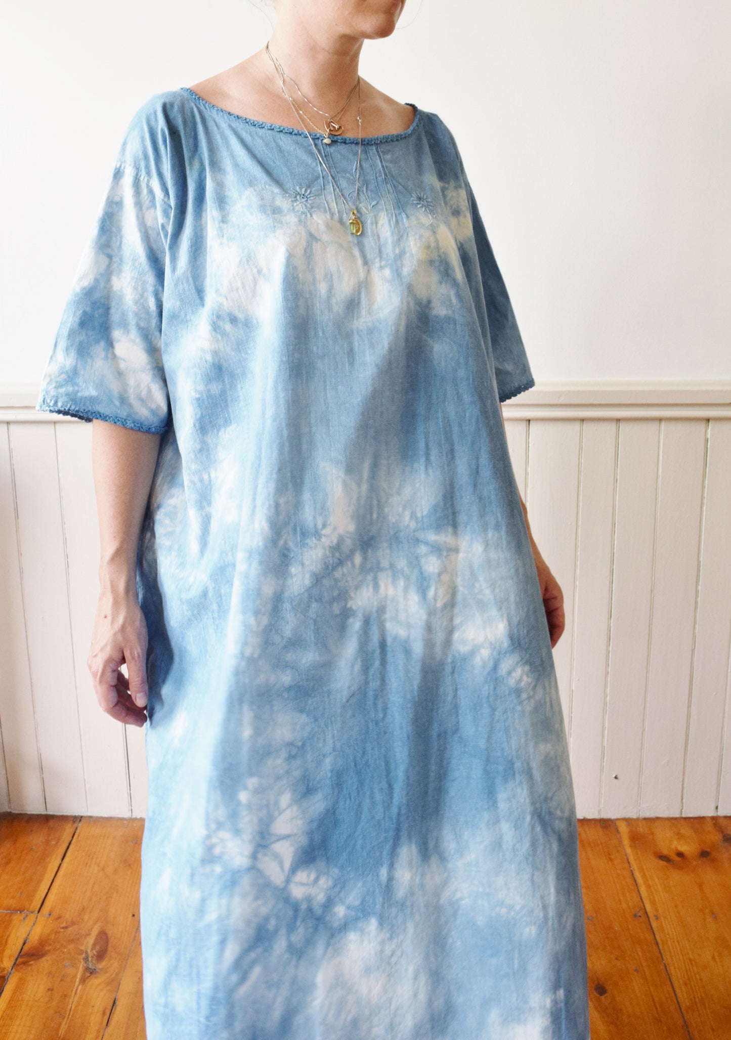 Indigo Dyed Cloud Dress | Antique | OS