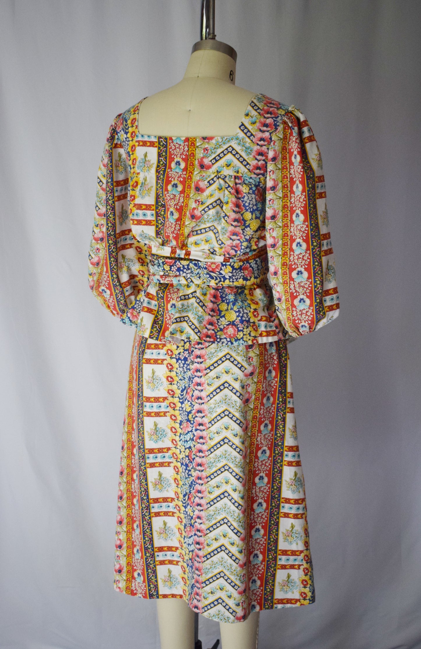 1970s Peasant Blouse and Skirt Set | XS