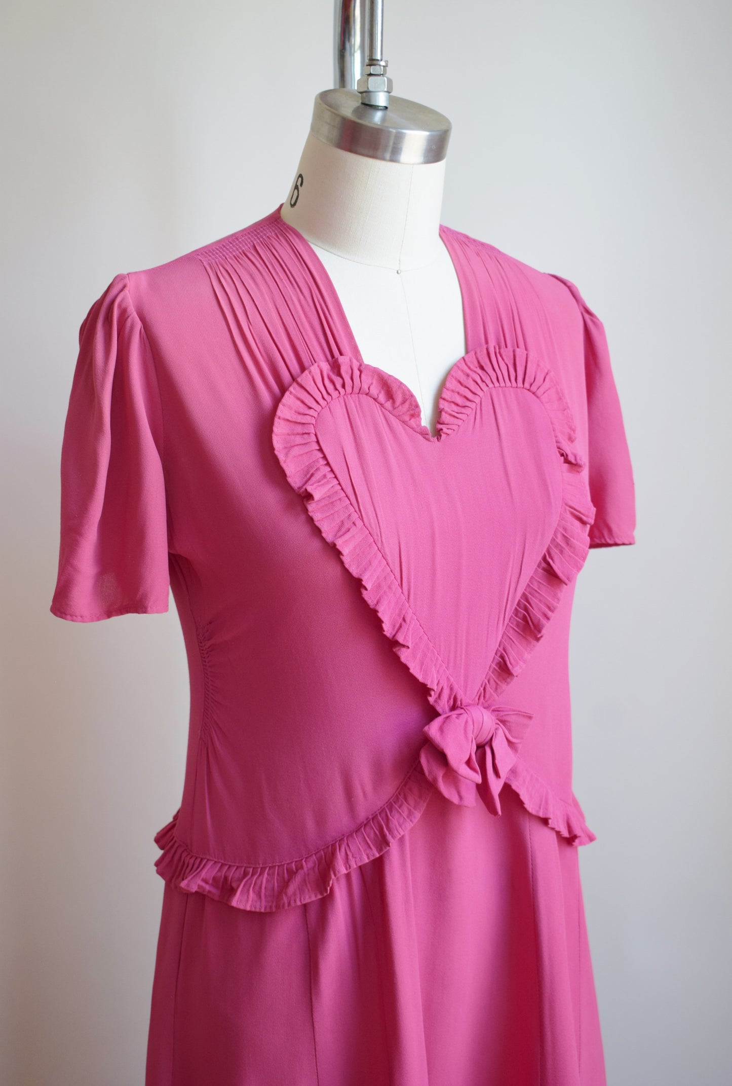 1940s Magenta Heart Dress | wounded bird