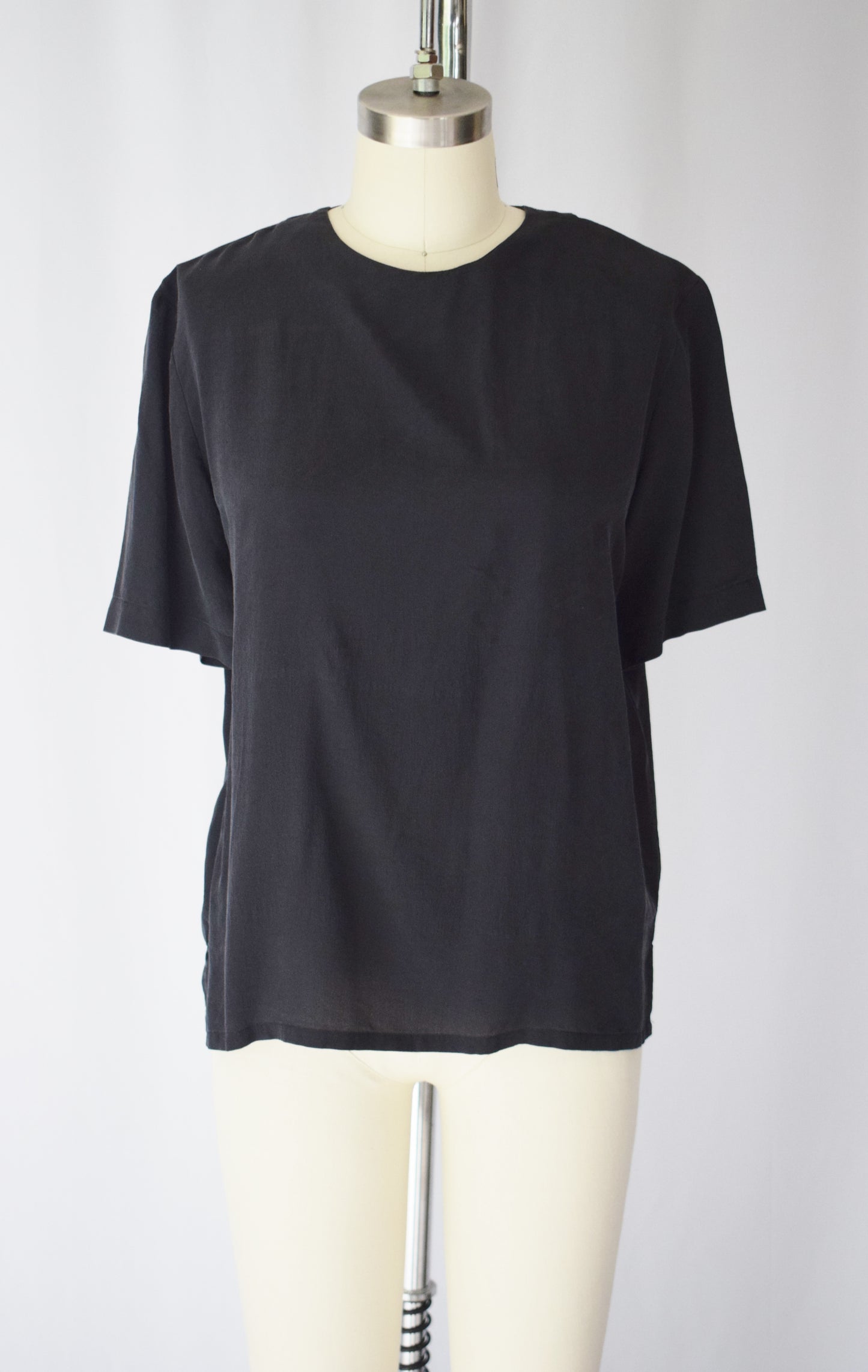 Vintage Essential Silk Tee- Chalkboard Black | S