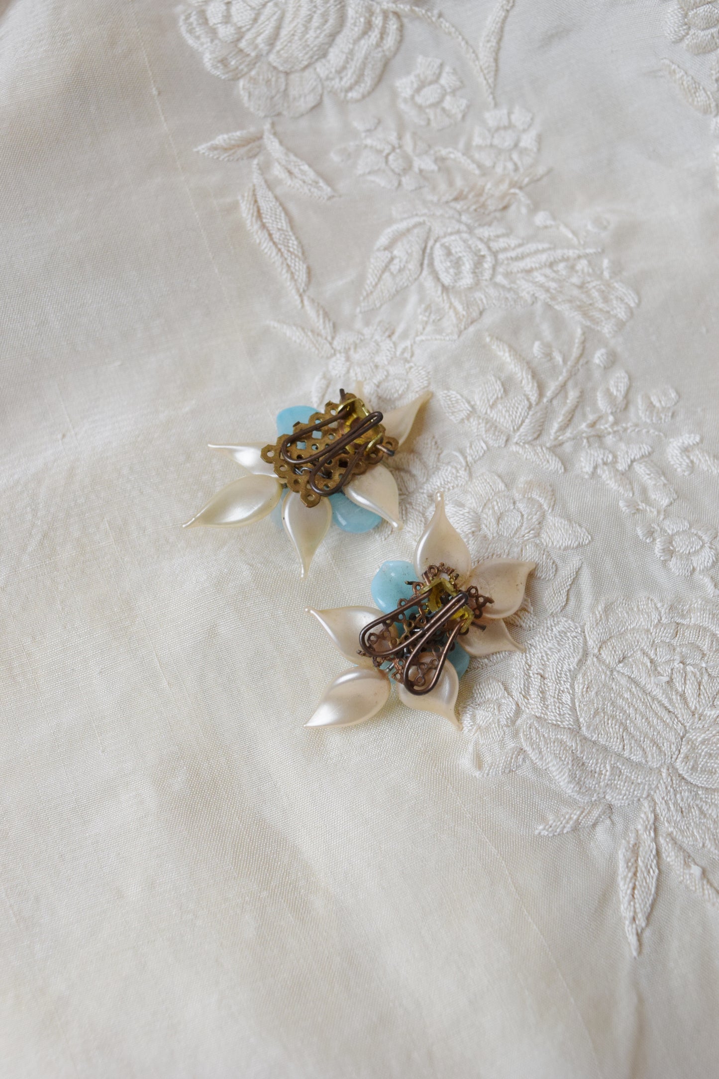 Venetian Glass Flower Dress Clips | 1940s