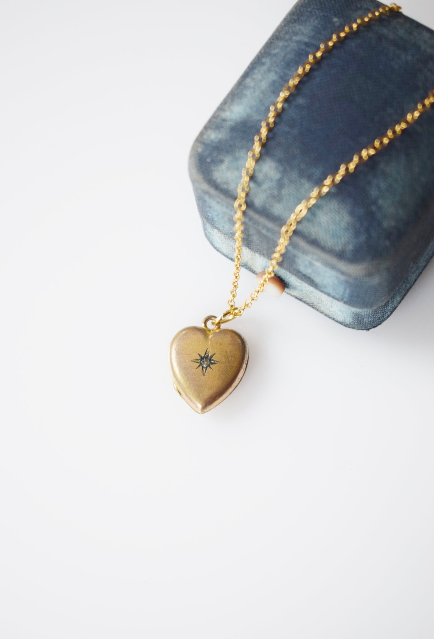 Vintage Petite Heart Locket with Starburst