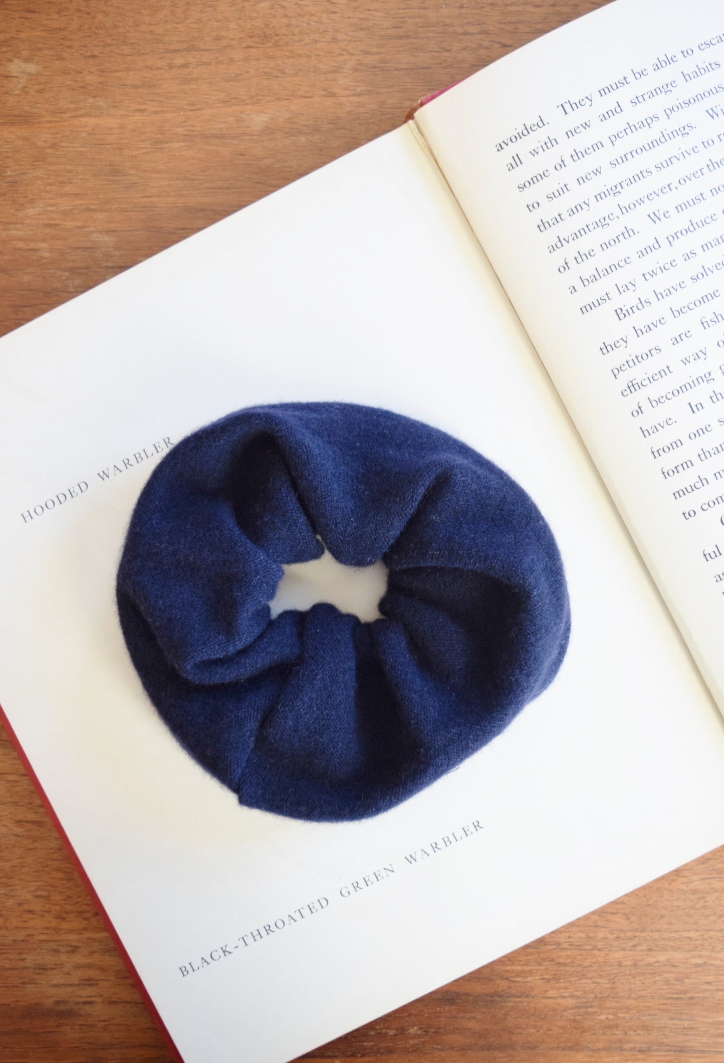 XLarge Cashmere Hair Tie in Navy Blue | Upcycled Scrunchie