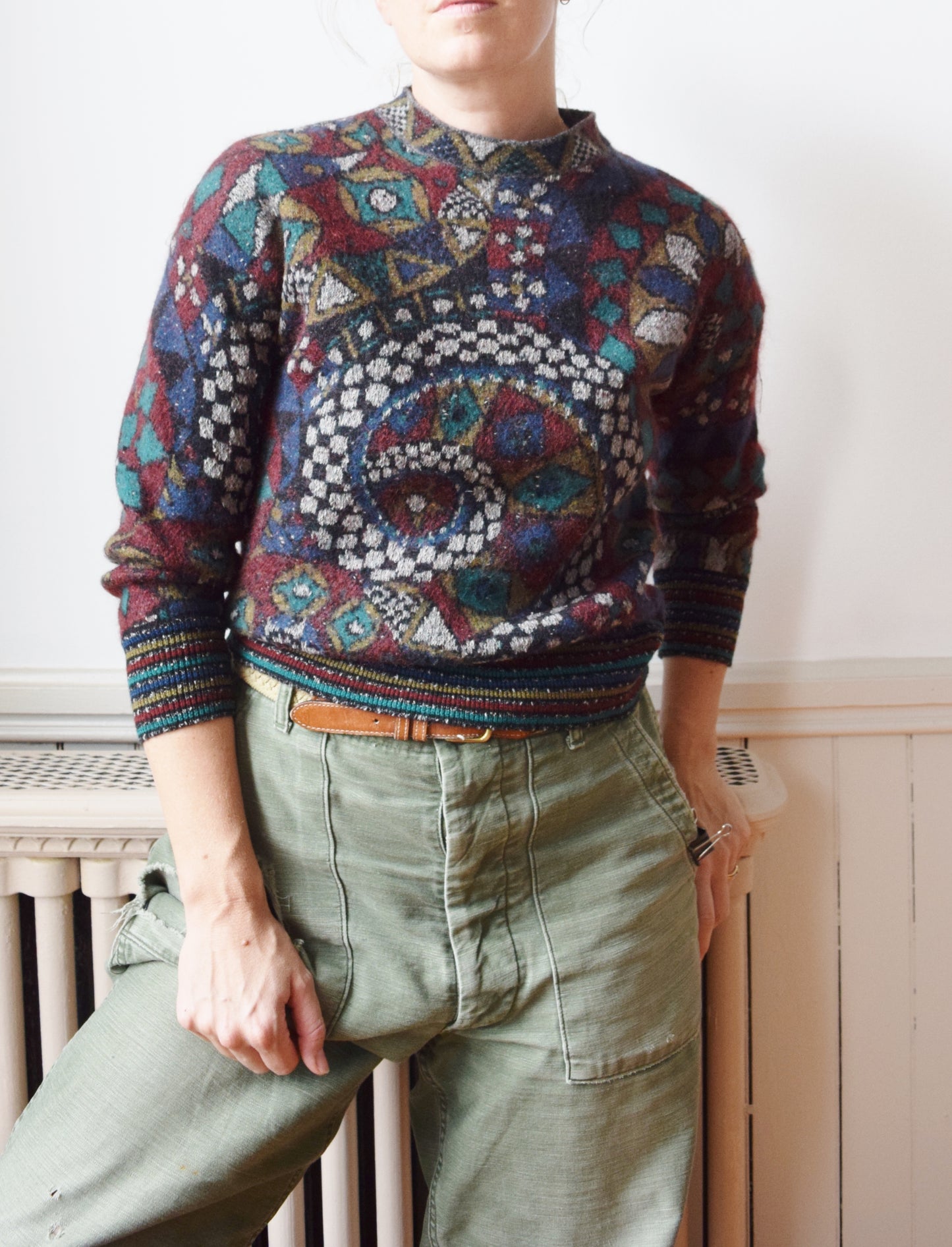 RESERVED 1980s Missoni Sweater with Art Deco Design | S