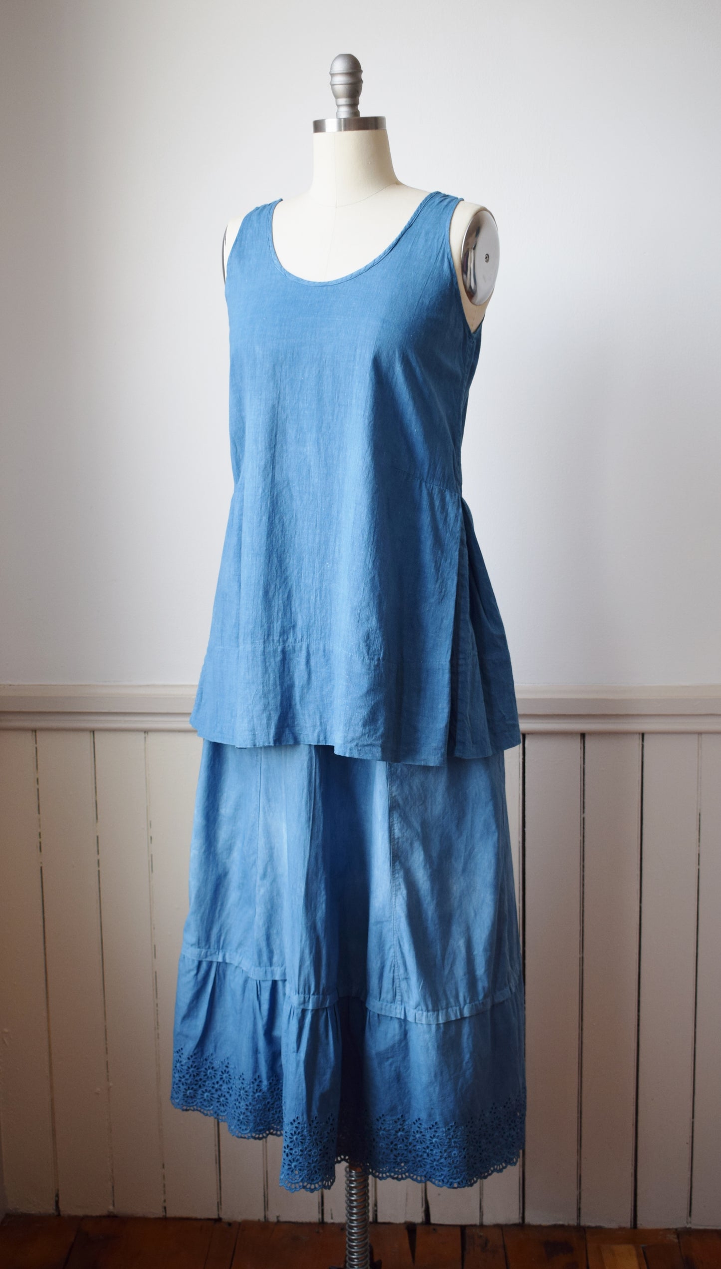 Indigo Dyed Antique Petticoat Skirt | M/L
