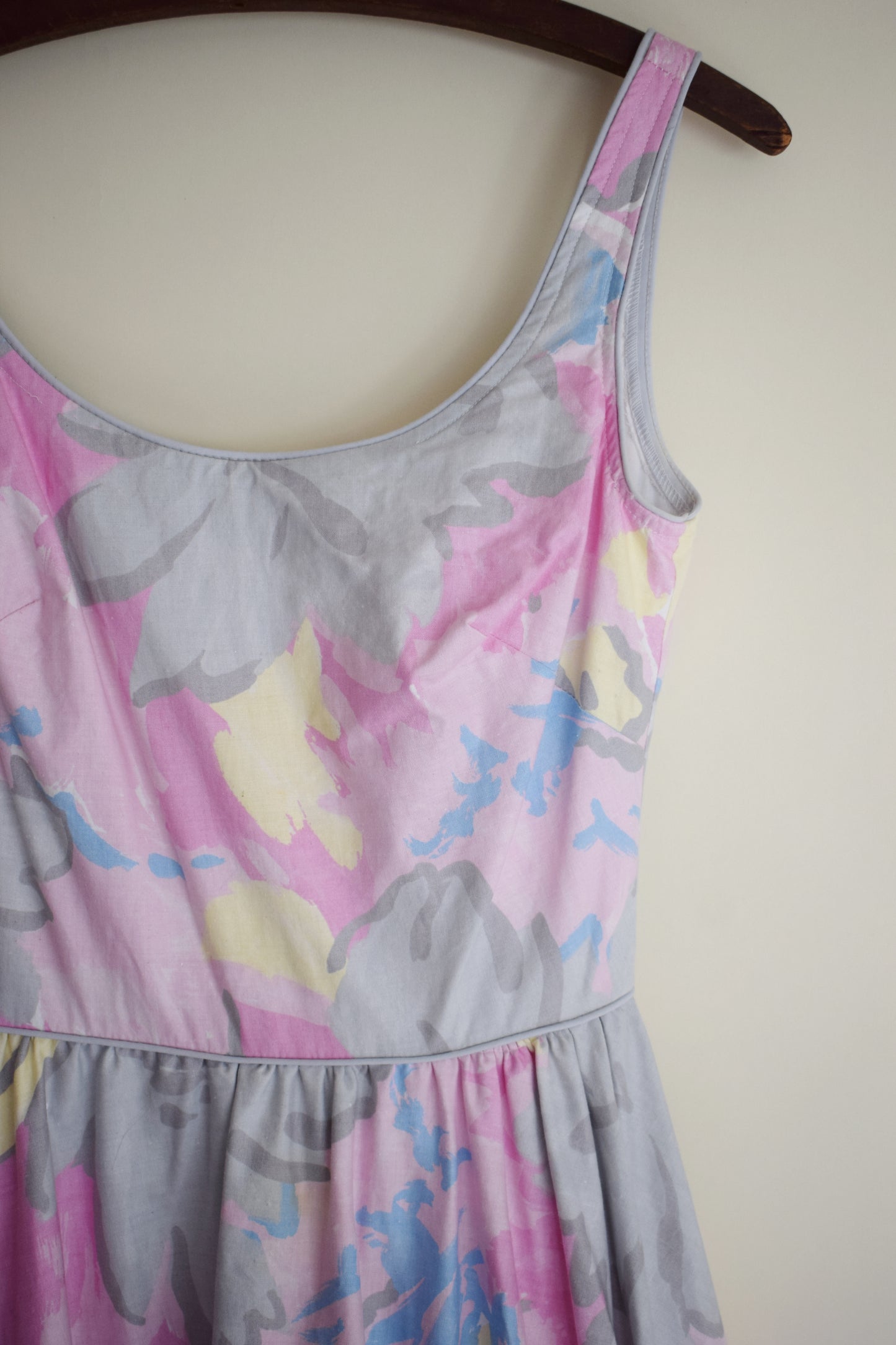 Vintage Fit and Flare Pastel Floral Dress