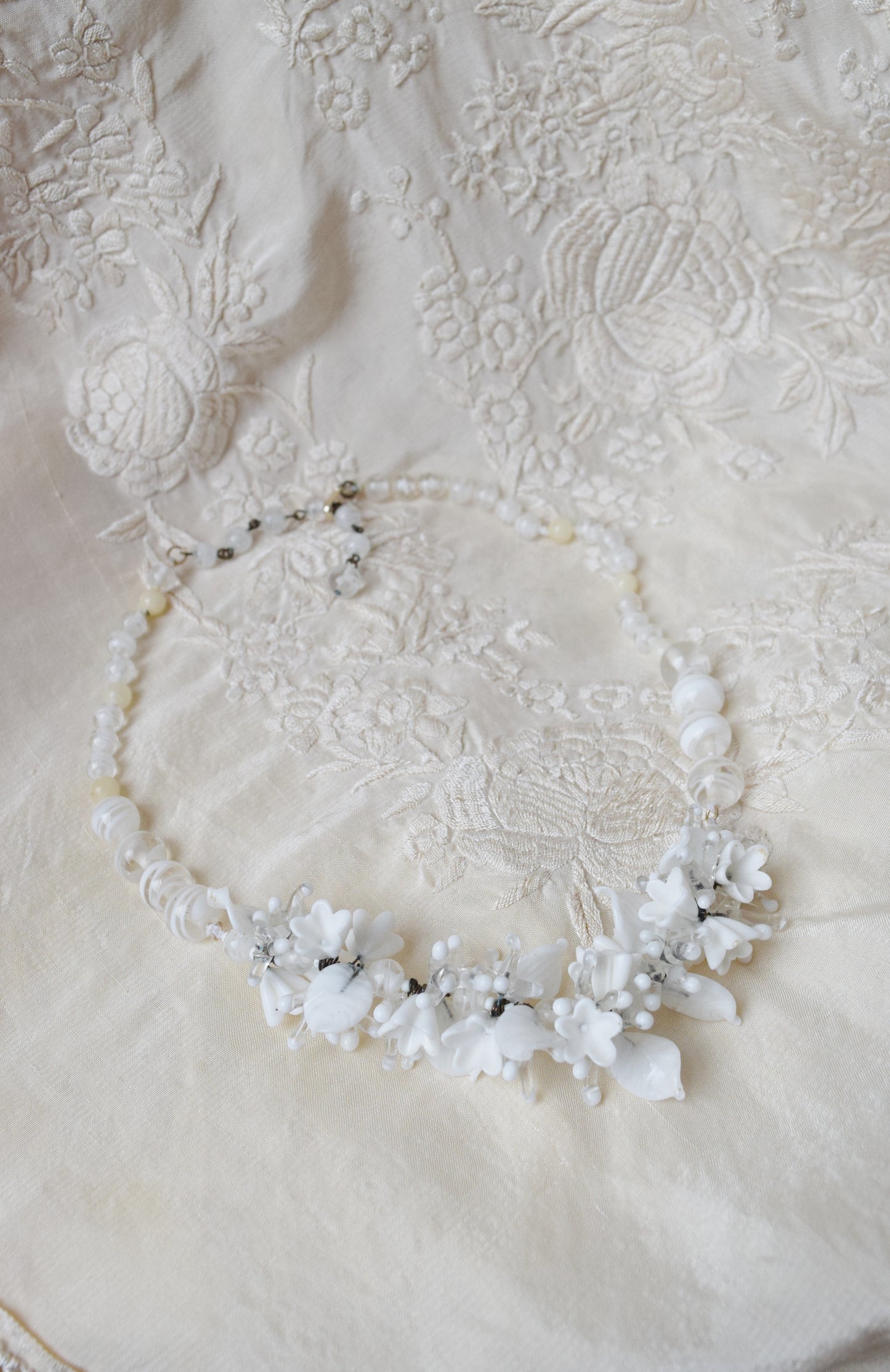 Venetian Glass Flower Garland Necklace | 1950s