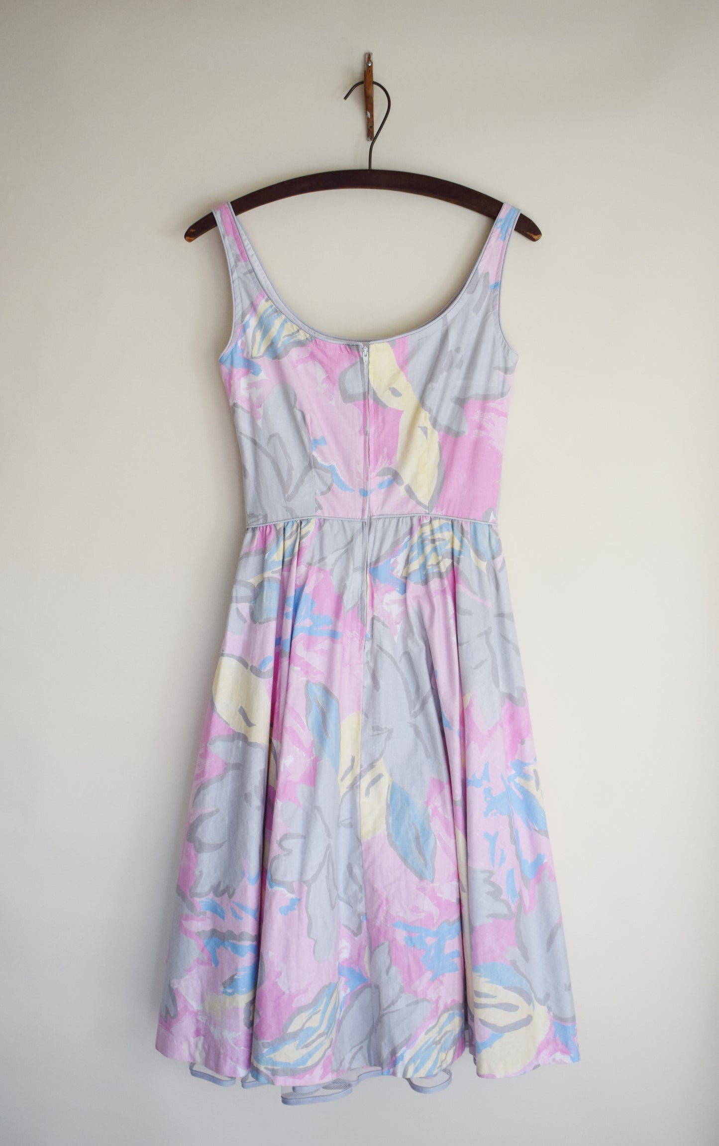 Vintage Fit and Flare Pastel Floral Dress