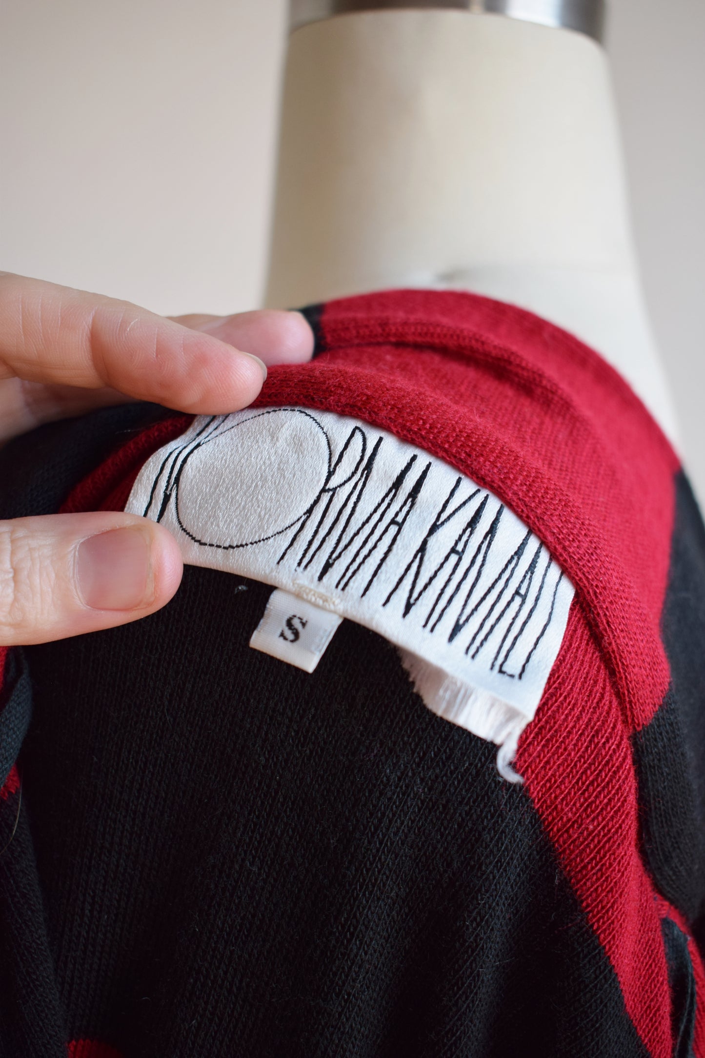 80s Norma Kamali Rugby Stripe Knit Dress | OS
