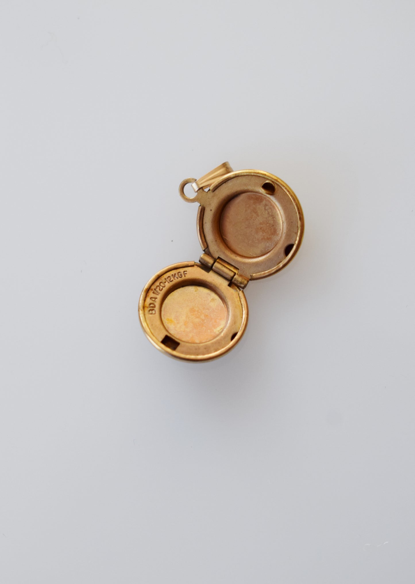 Petite Vintage Gold Locket | Half Flower Motif