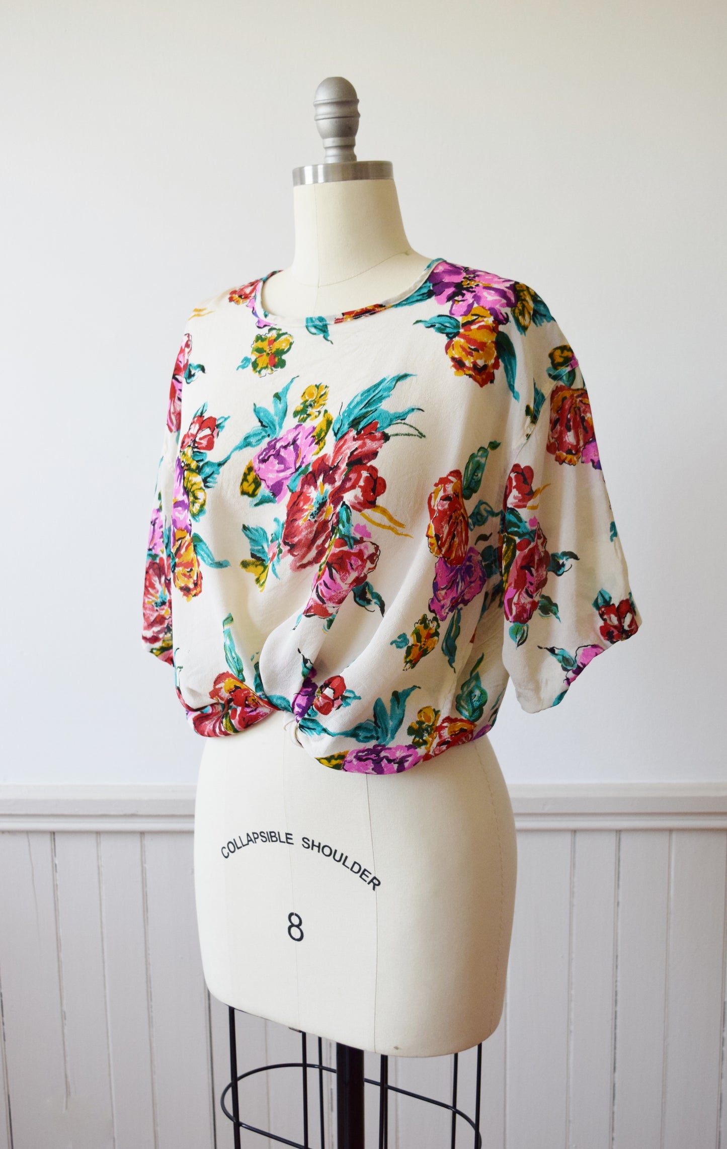 Silk Floral T |1990s | L