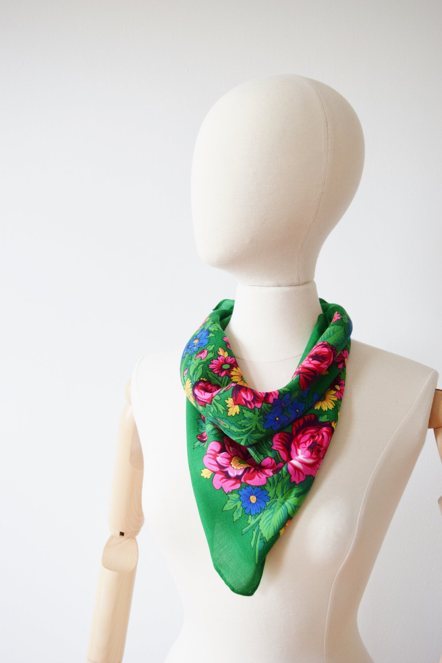 Vintage Oaxacan Rose Print Scarf