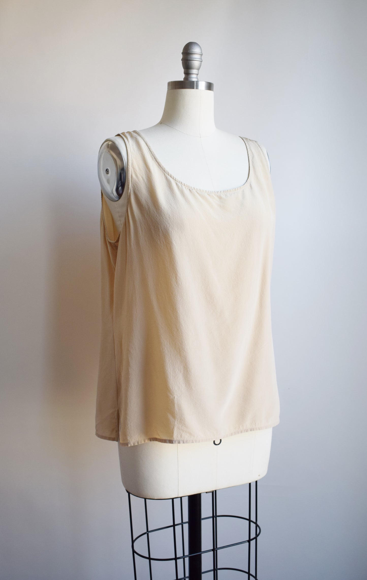 90s Beige Silk Tank | L