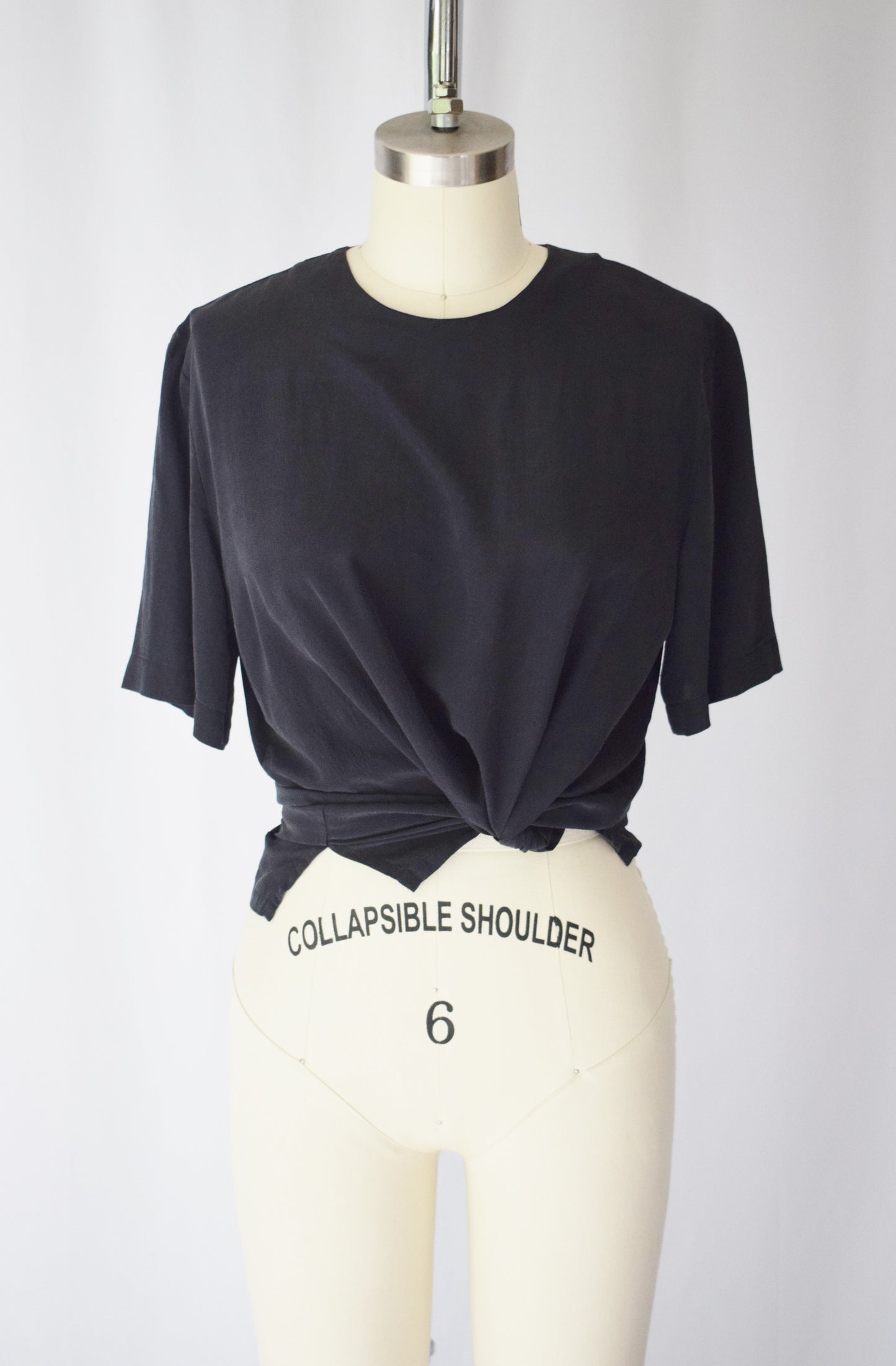 Vintage Essential Silk Tee- Chalkboard Black | S