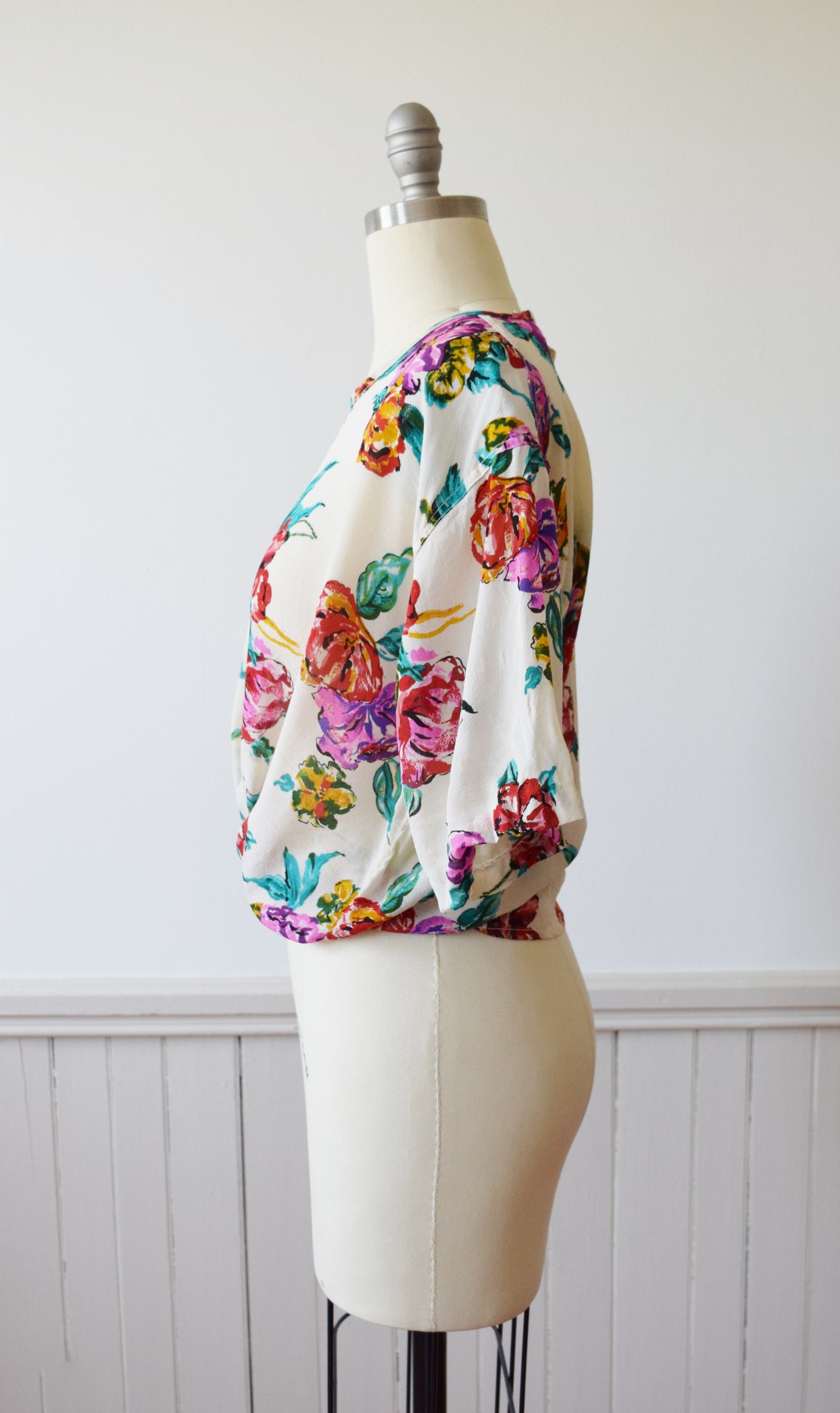 Silk Floral T |1990s | L