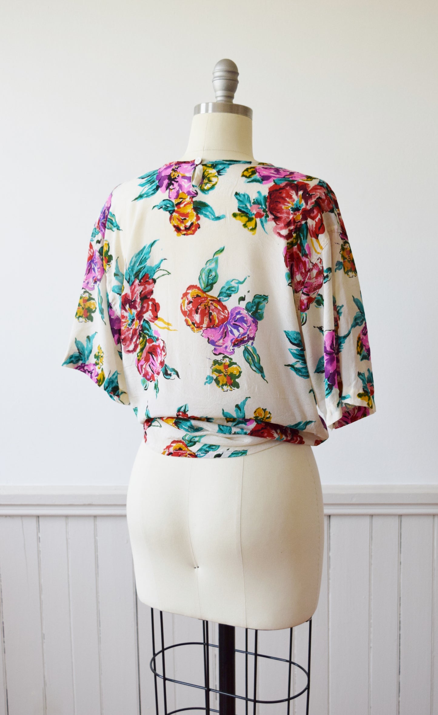 Silk Floral T |1990s | L