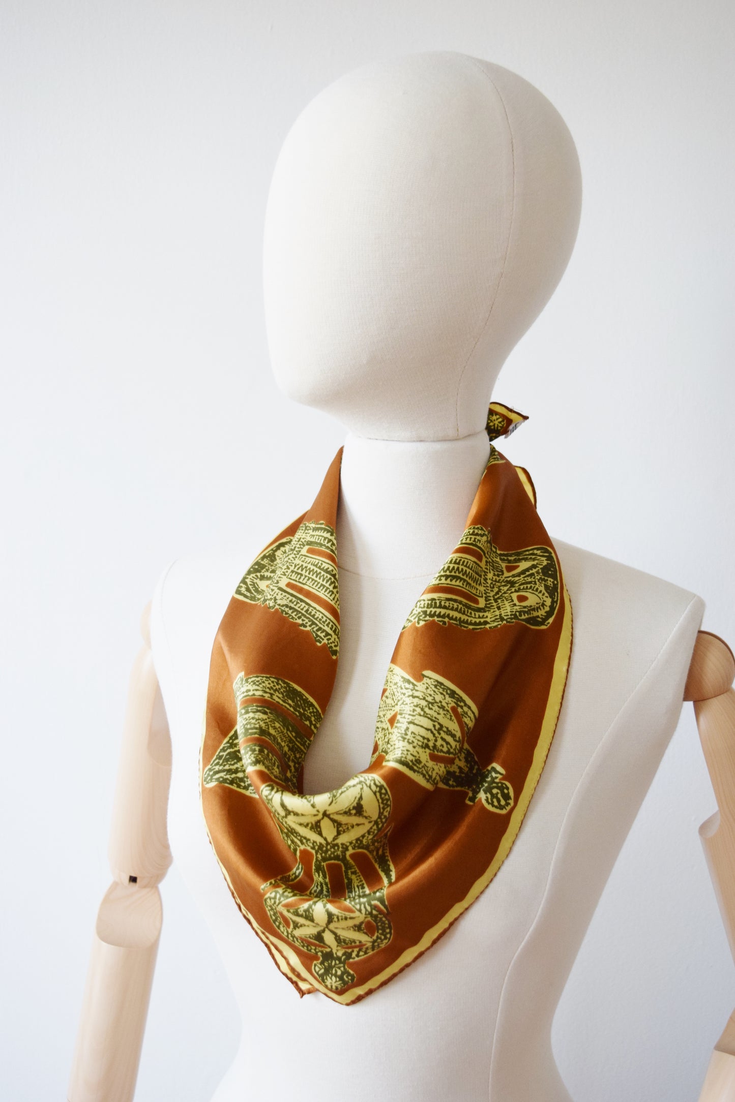 1960s Vera Polynesian Art Print Scarf | Vintage Scarf